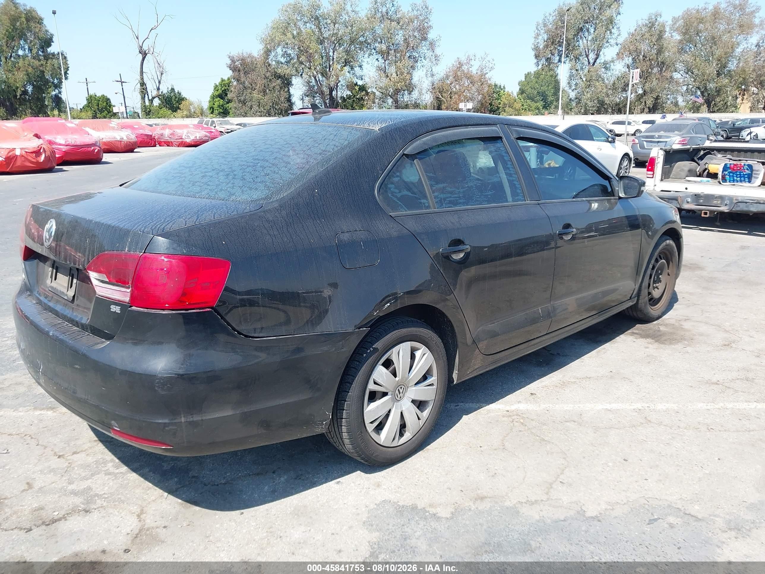 2014 Volkswagen Jetta 1.8t Se Black vin: 3VWD17AJ8EM422548