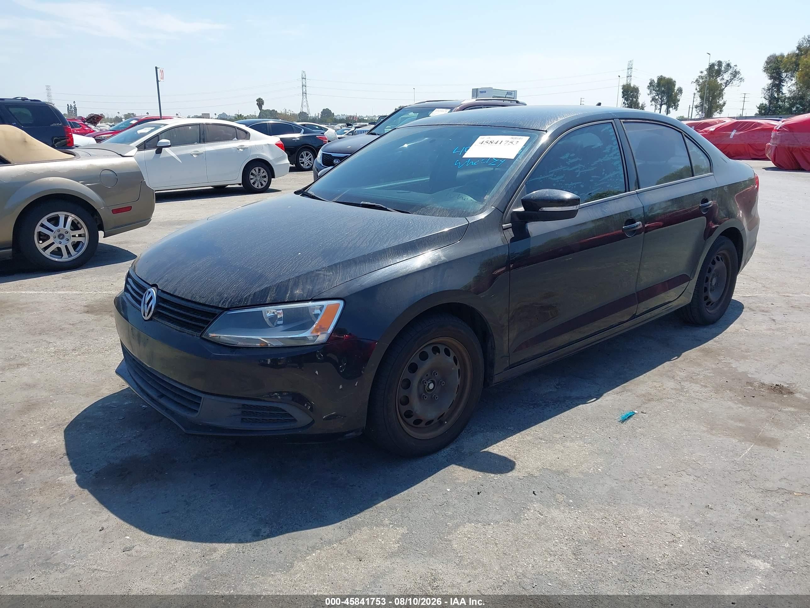 2014 Volkswagen Jetta 1.8t Se Black vin: 3VWD17AJ8EM422548