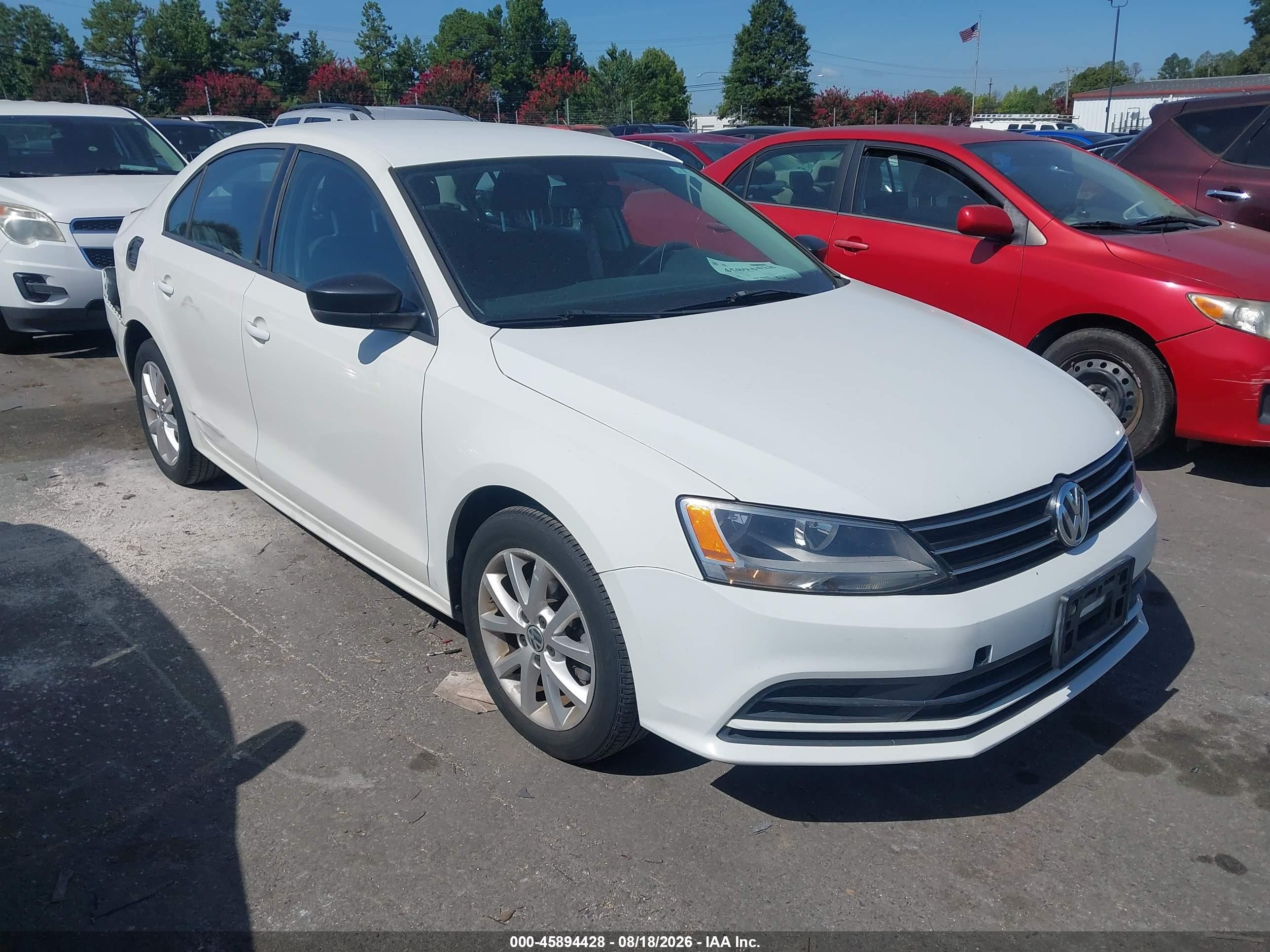 2015 Volkswagen Jetta Se White vin: 3VWD17AJ8FM232301