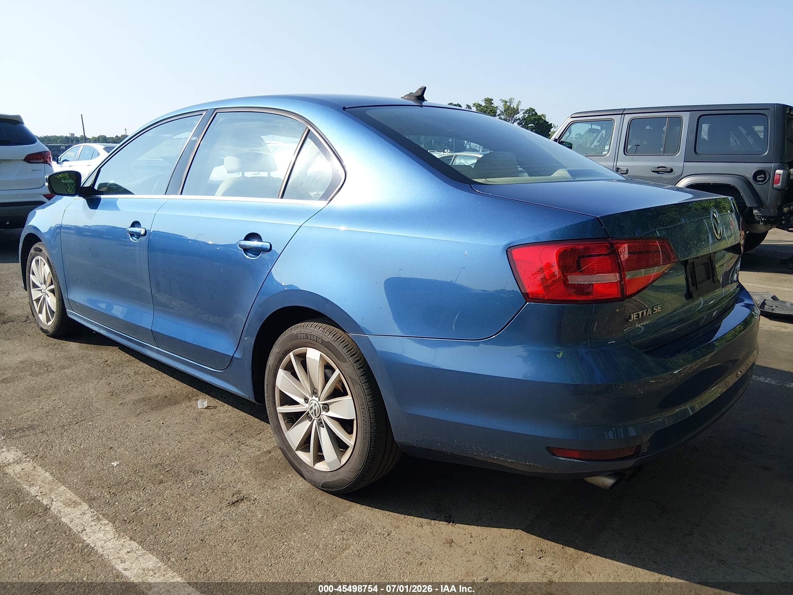 2015 Volkswagen Jetta 1.8t Se Blue vin: 3VWD17AJ8FM243573