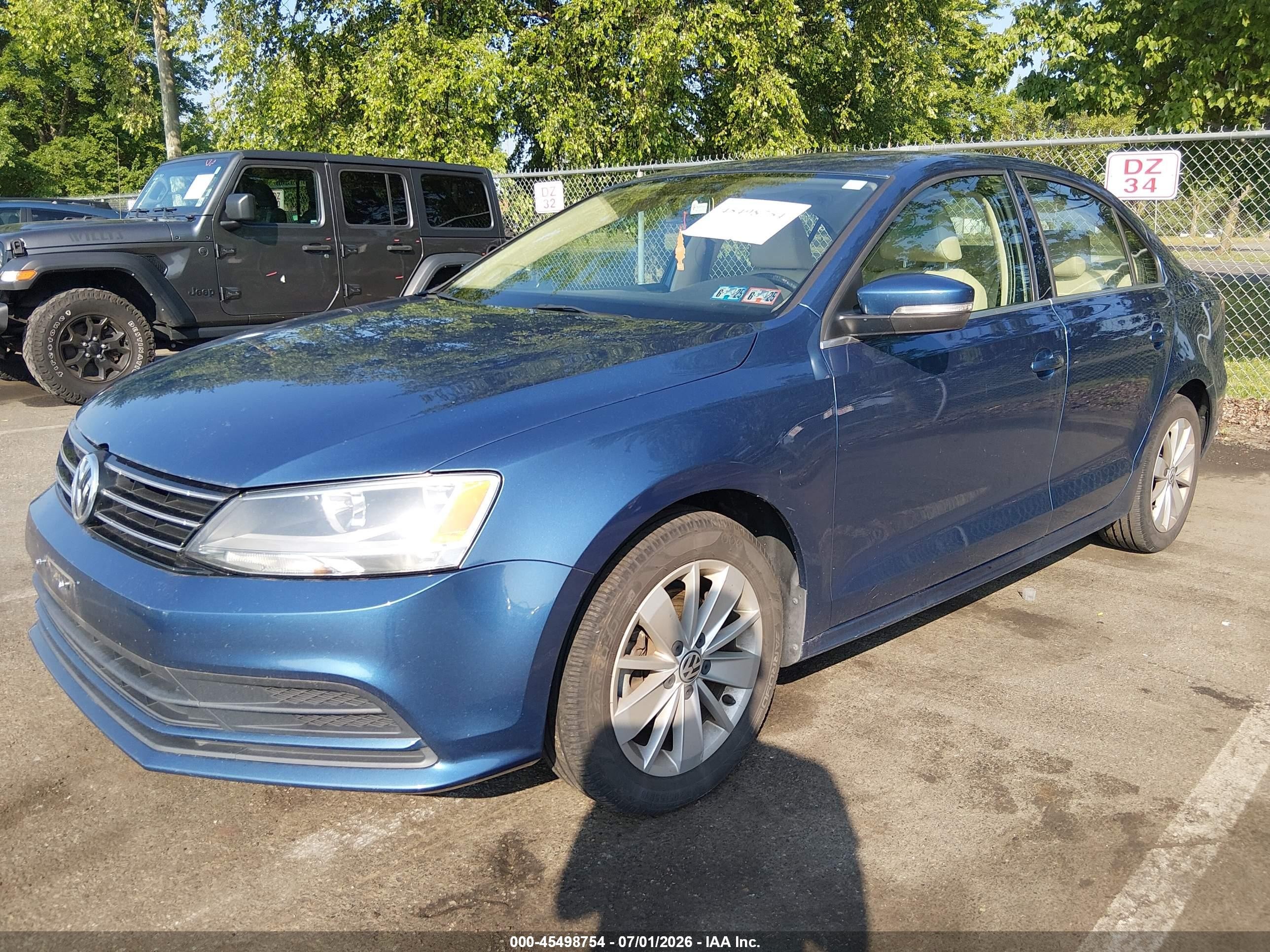 2015 Volkswagen Jetta 1.8t Se Blue vin: 3VWD17AJ8FM243573