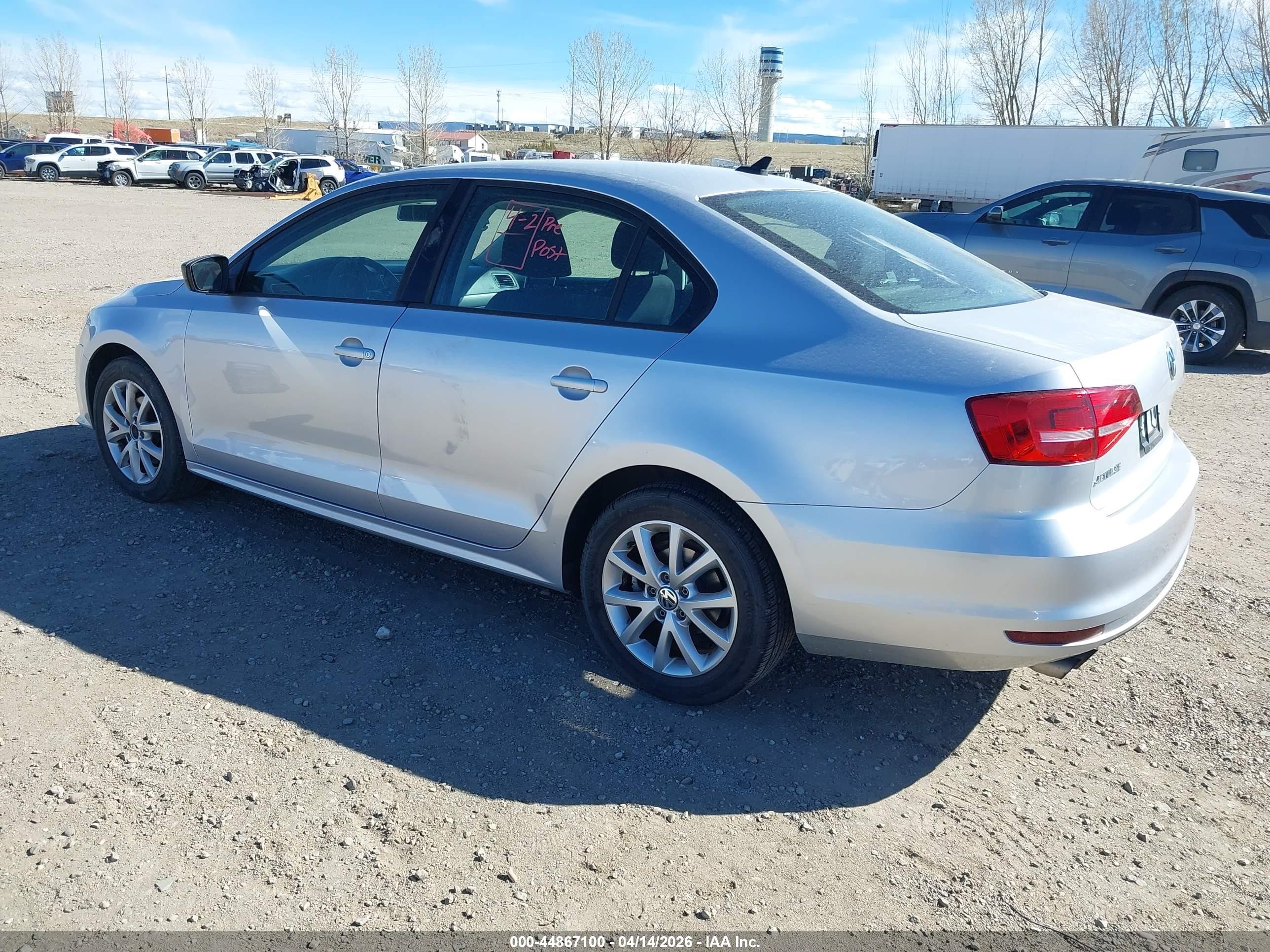 2015 Volkswagen Jetta 1.8t Se Silver vin: 3VWD17AJ8FM261491