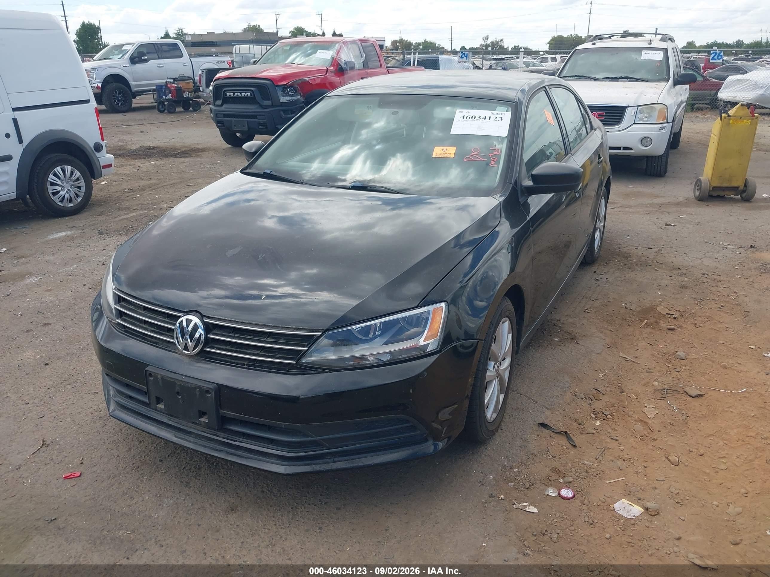 2015 Volkswagen Jetta 1.8t Se Black vin: 3VWD17AJ8FM264598