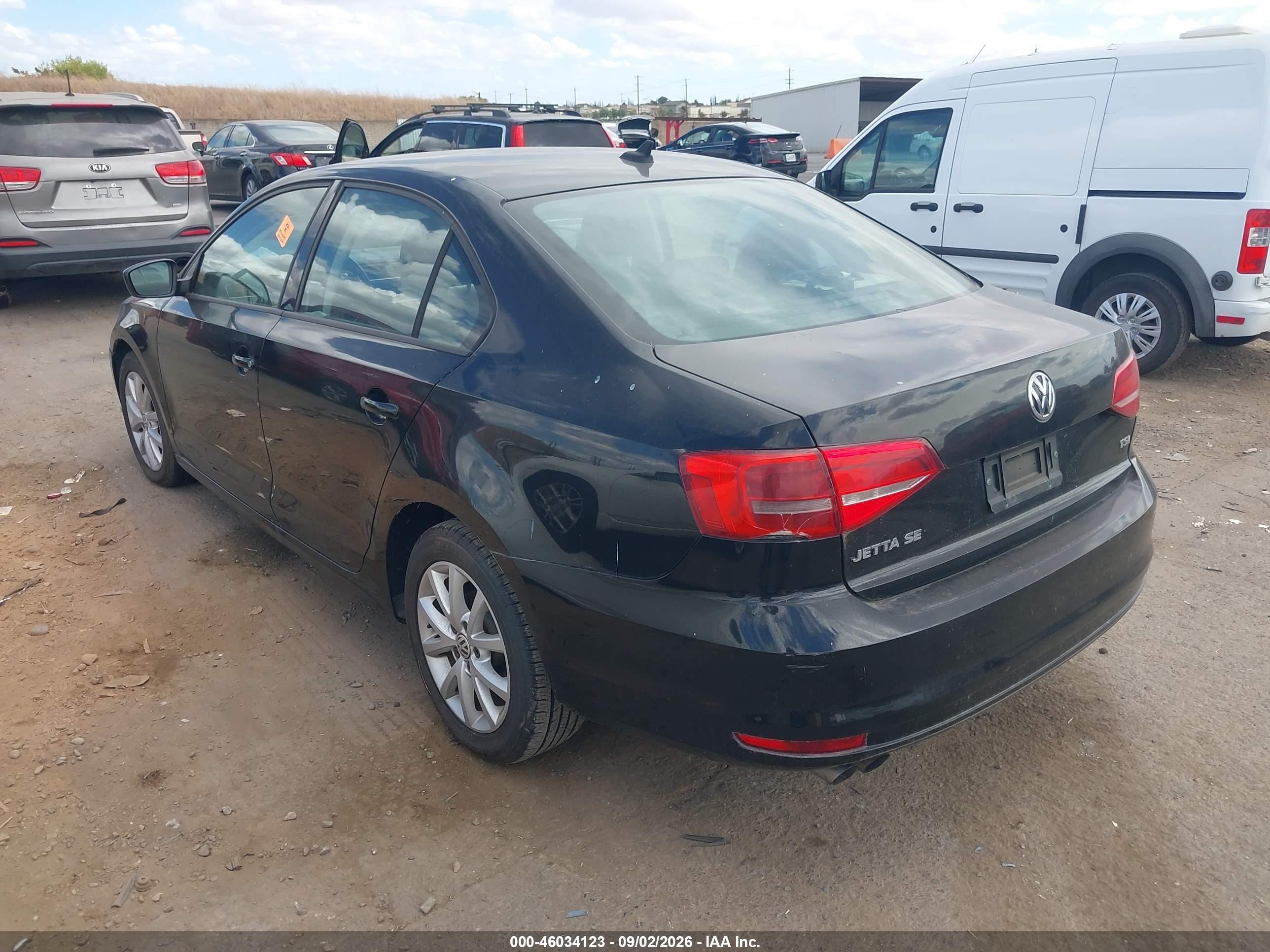 2015 Volkswagen Jetta 1.8t Se Black vin: 3VWD17AJ8FM264598