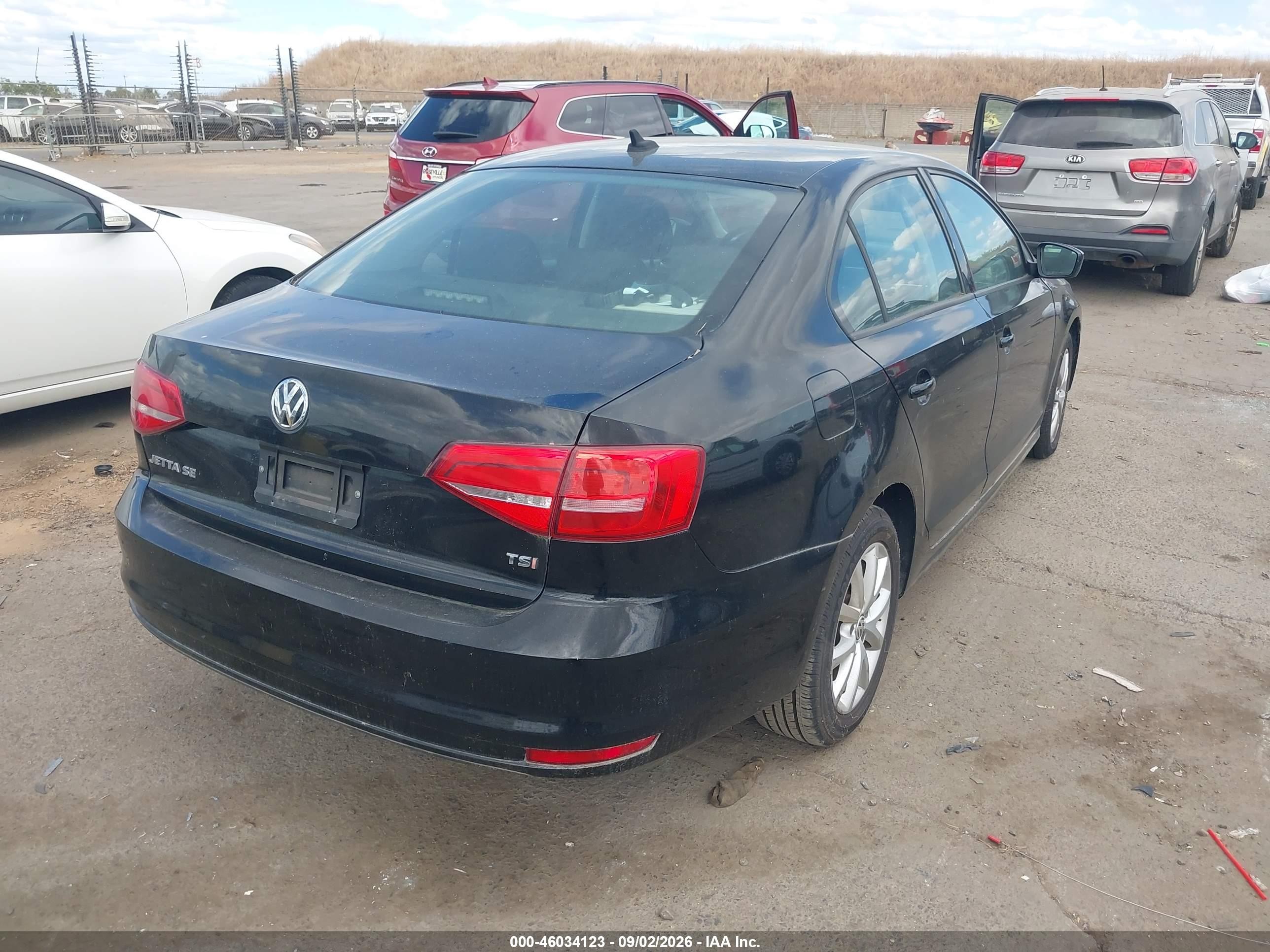 2015 Volkswagen Jetta 1.8t Se Black vin: 3VWD17AJ8FM264598
