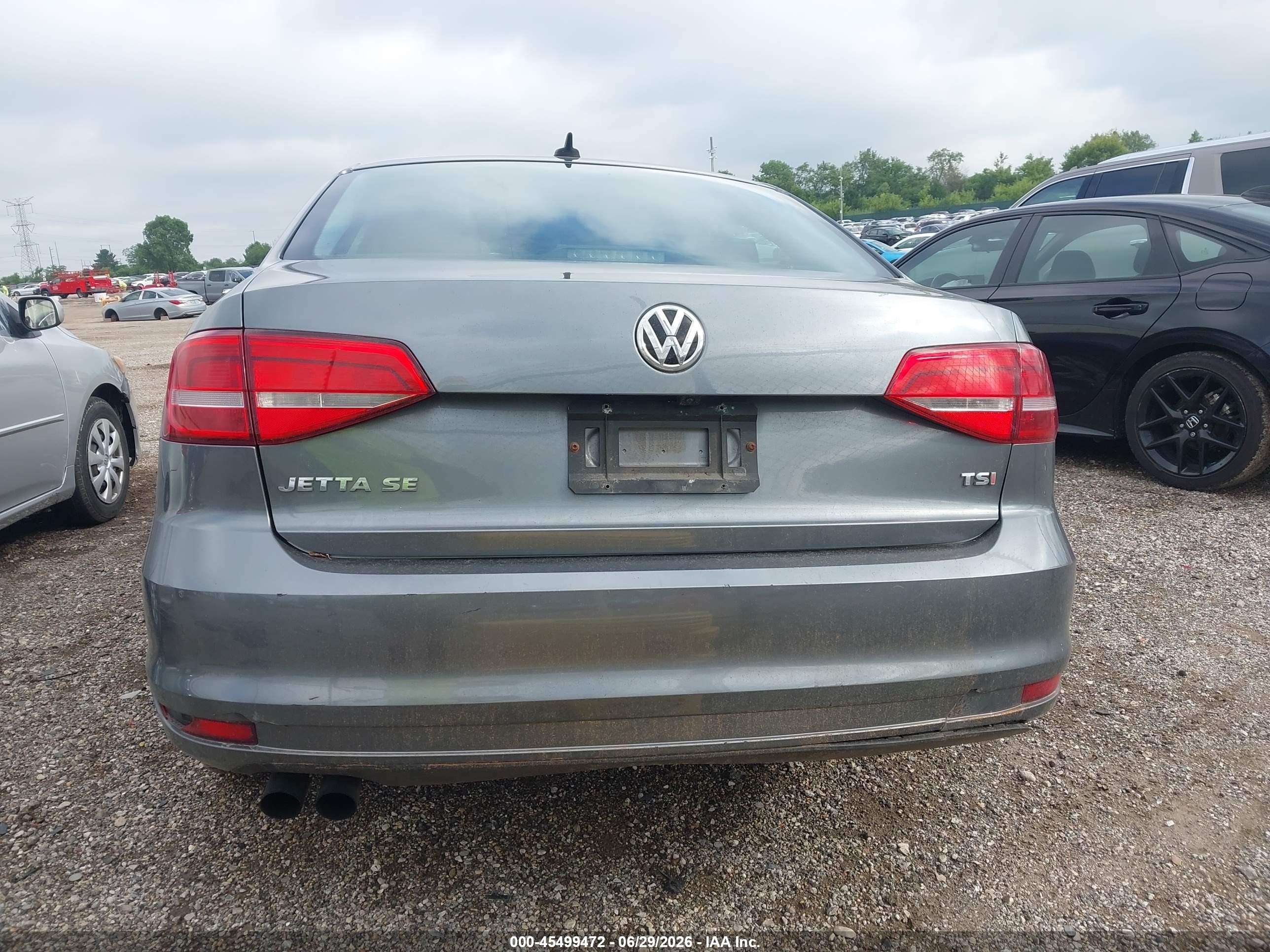 2015 Volkswagen Jetta 1.8t Se Gray vin: 3VWD17AJ8FM286584