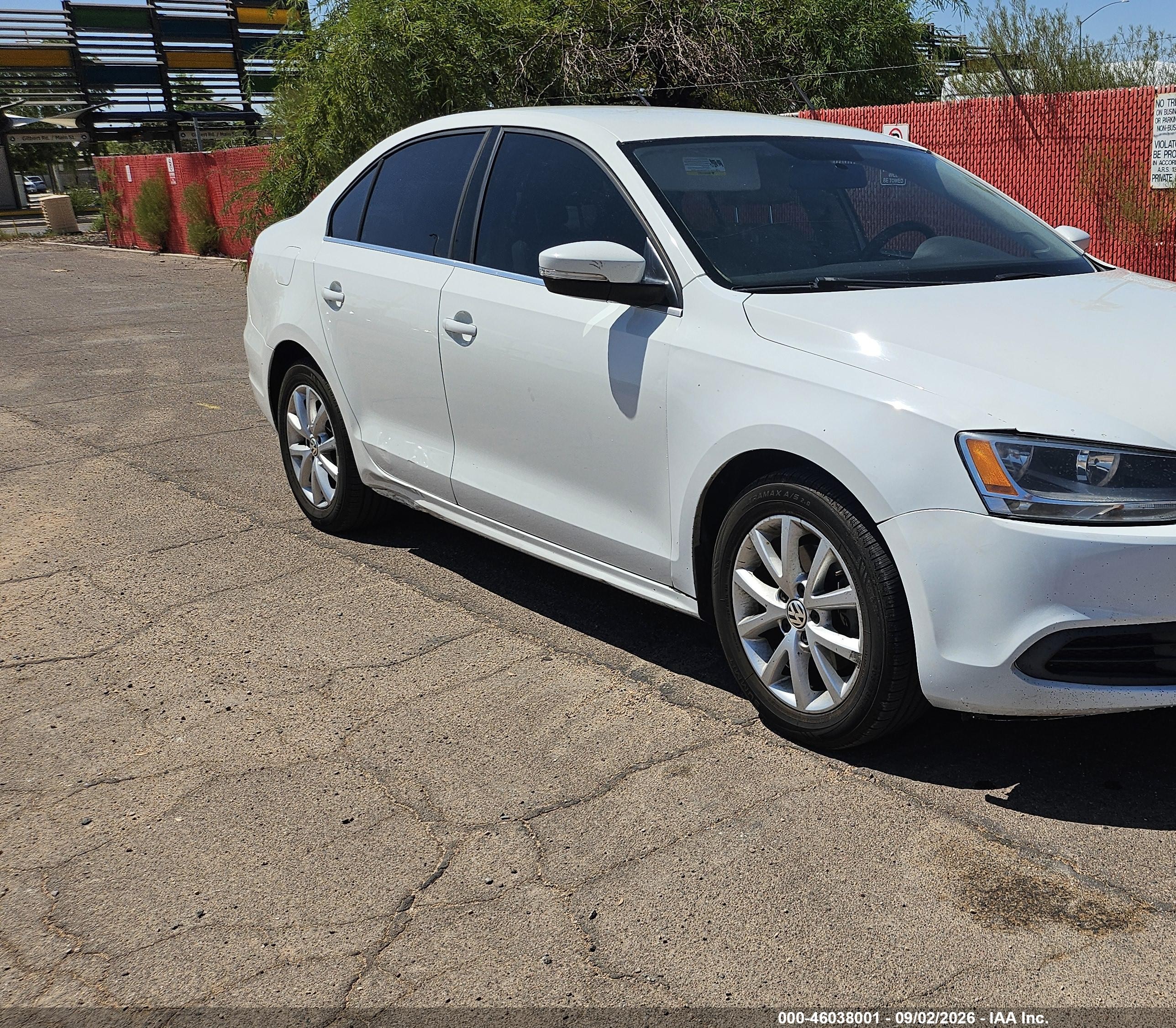 2014 Volkswagen Jetta 1.8t Se White vin: 3VWD17AJ9EM316108
