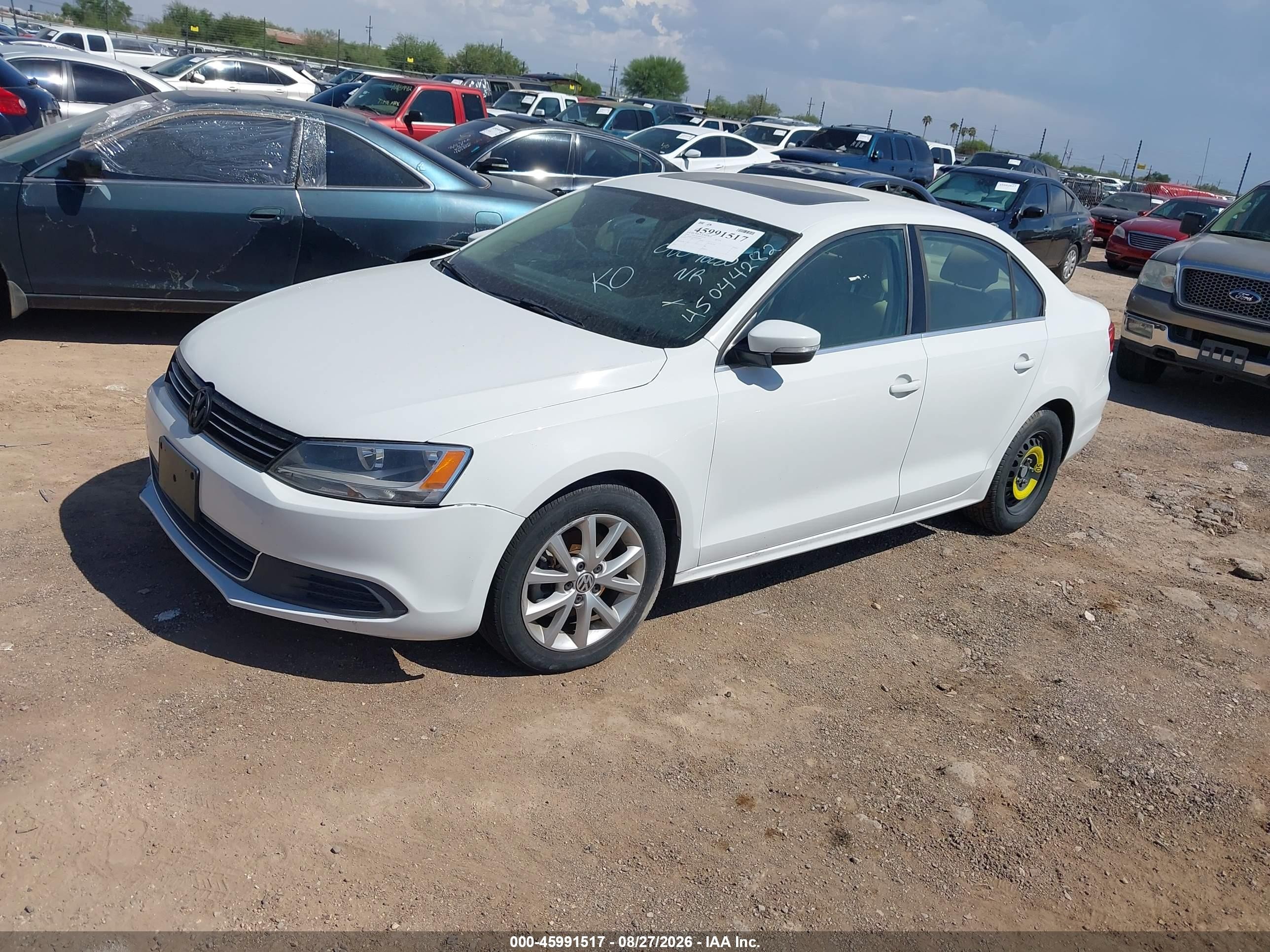 2014 Volkswagen Jetta 1.8t Se White vin: 3VWD17AJ9EM409808