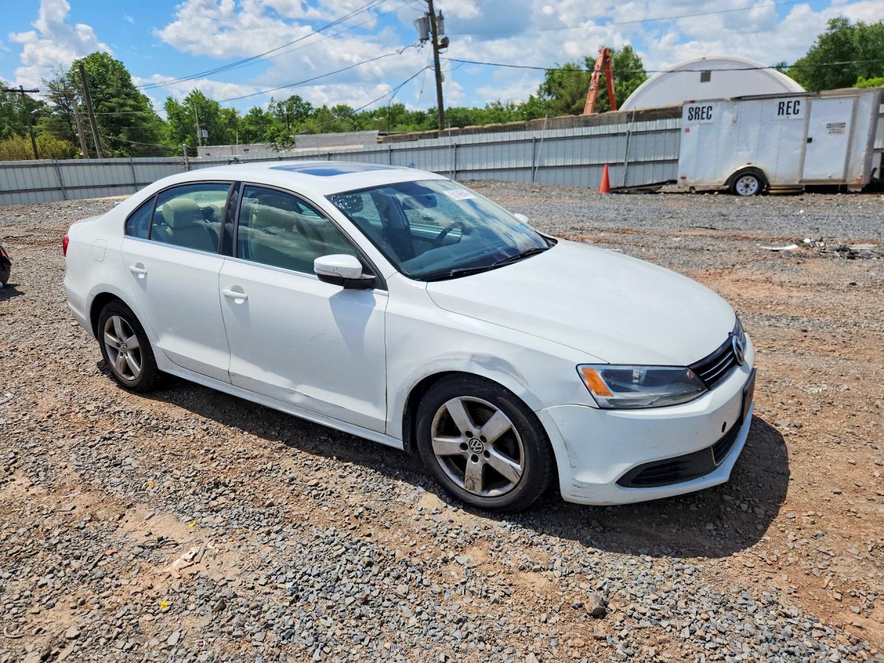2014 Volkswagen Jetta Se White vin: 3VWD17AJ9EM442856