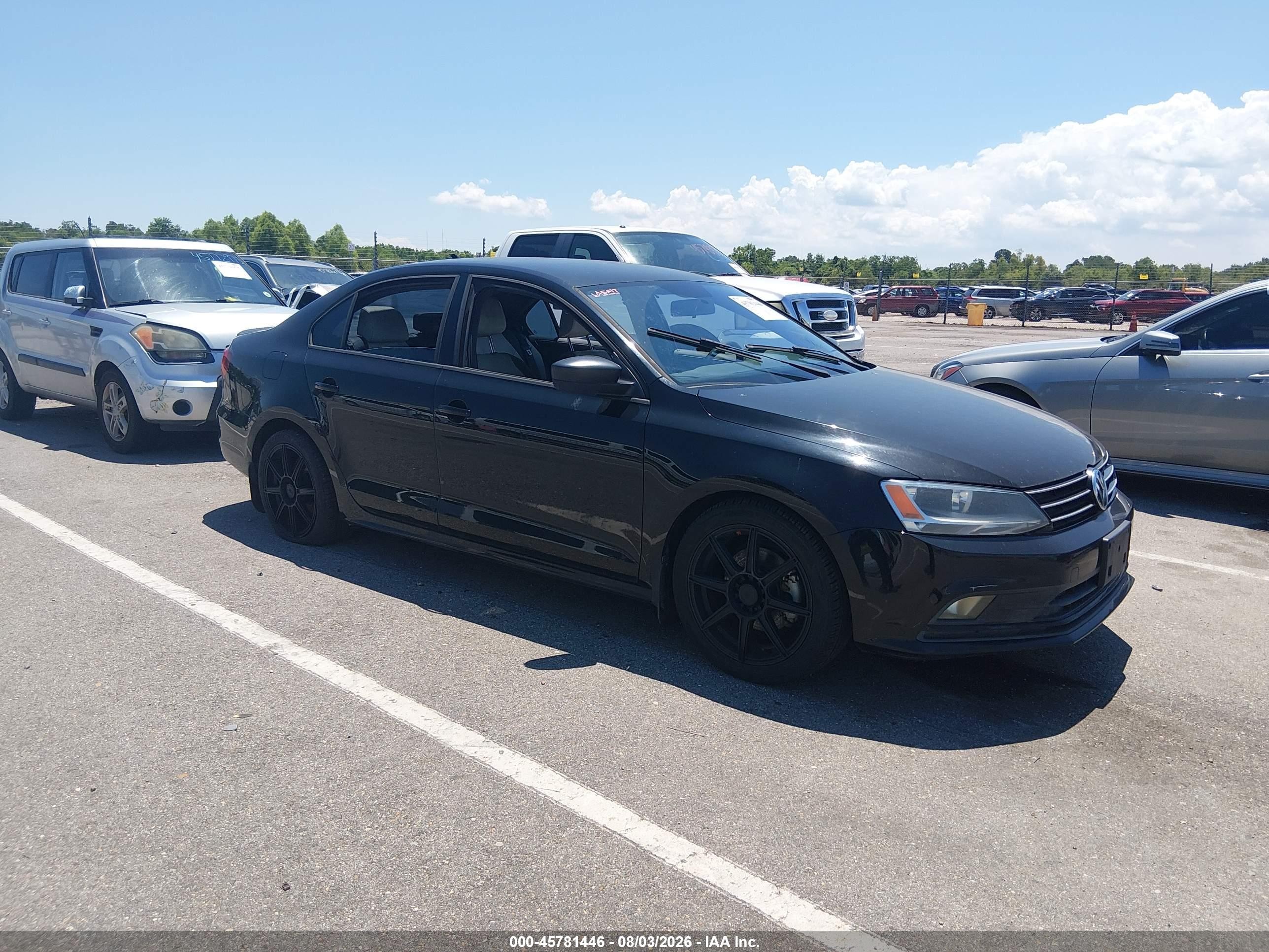2015 Volkswagen Jetta 1.8t Sport Black vin: 3VWD17AJ9FM203437