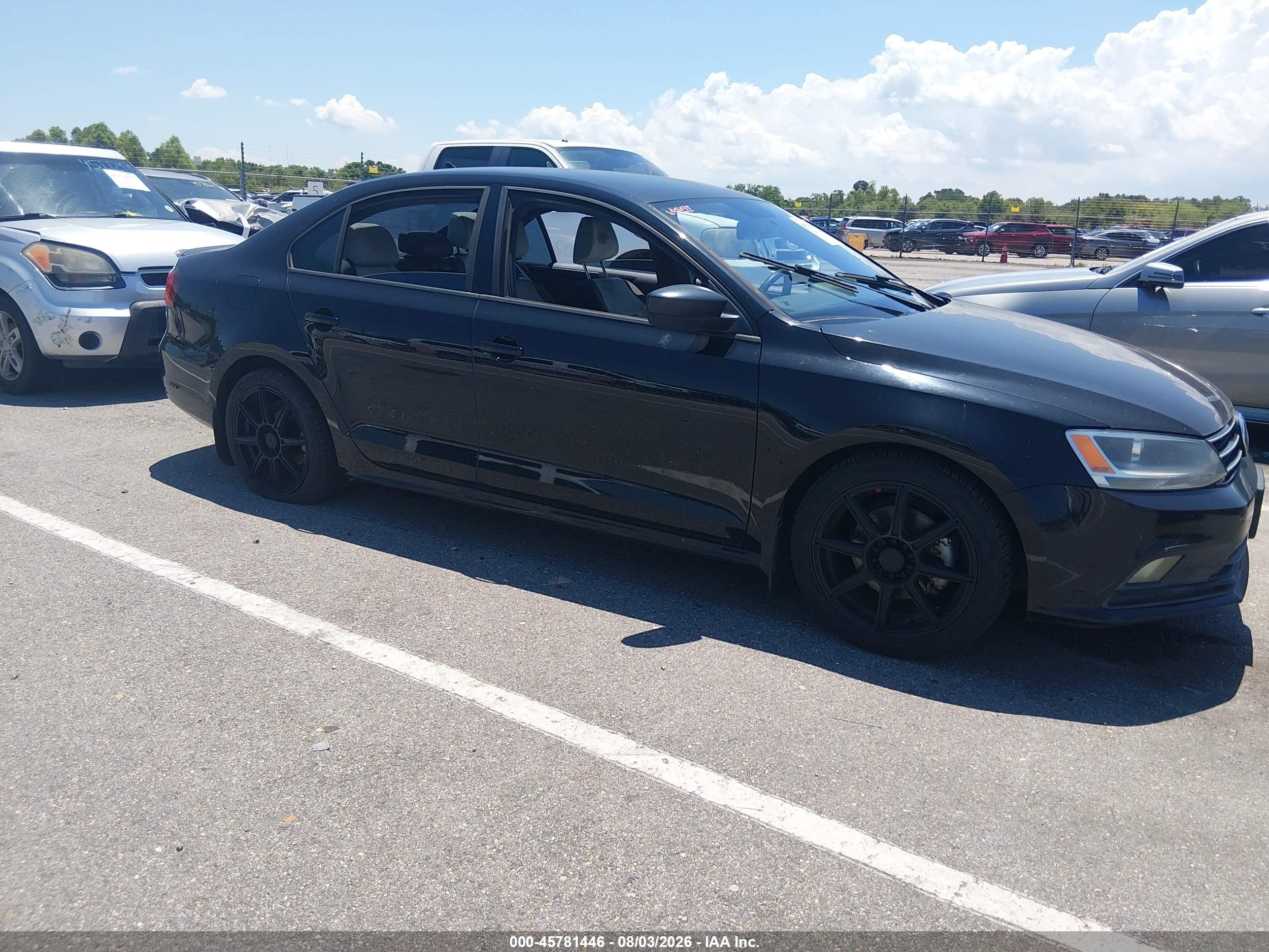 2015 Volkswagen Jetta 1.8t Sport Черный vin: 3VWD17AJ9FM203437