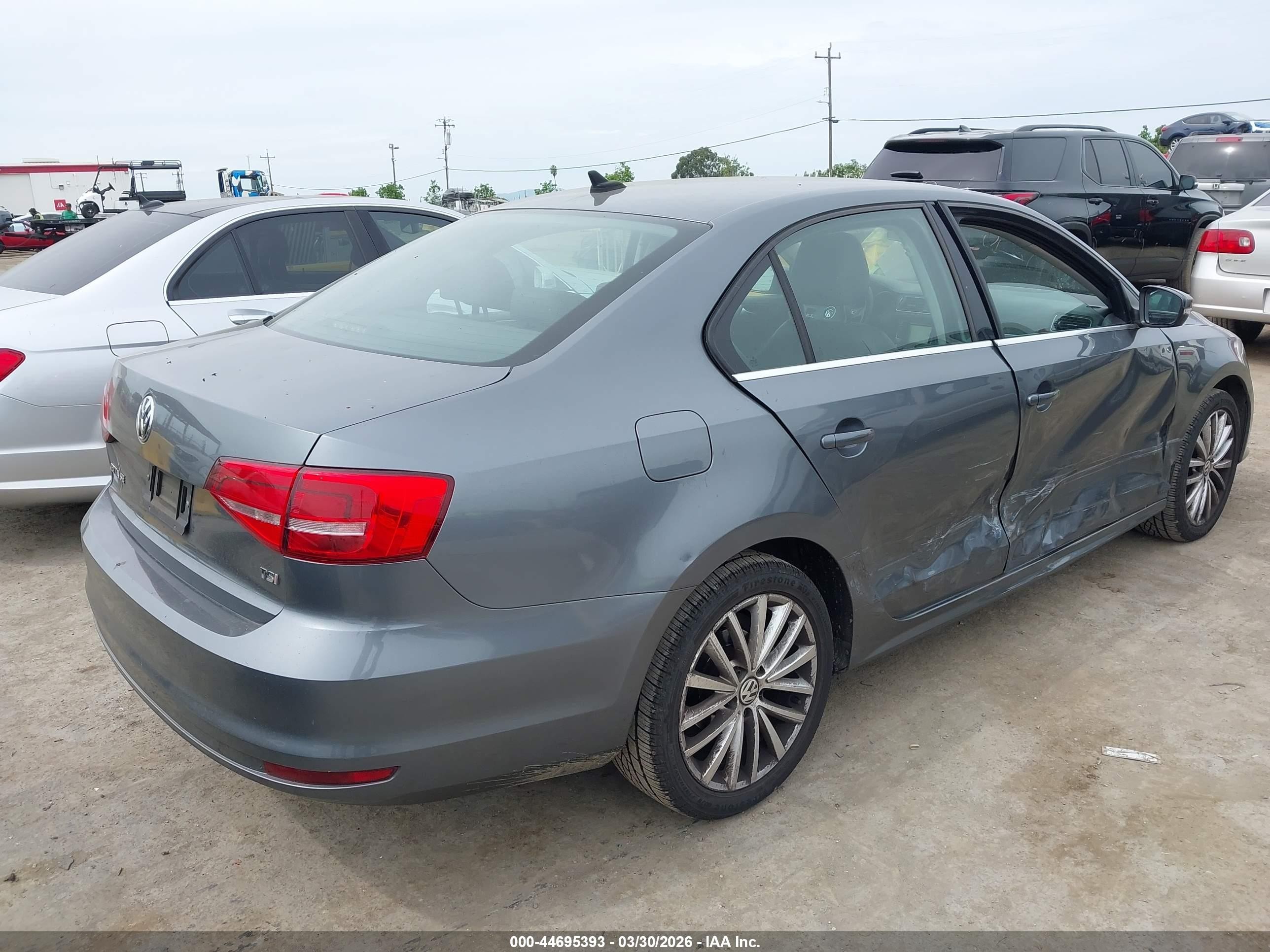 2015 Volkswagen Jetta 1.8t Se Gray vin: 3VWD17AJ9FM214373