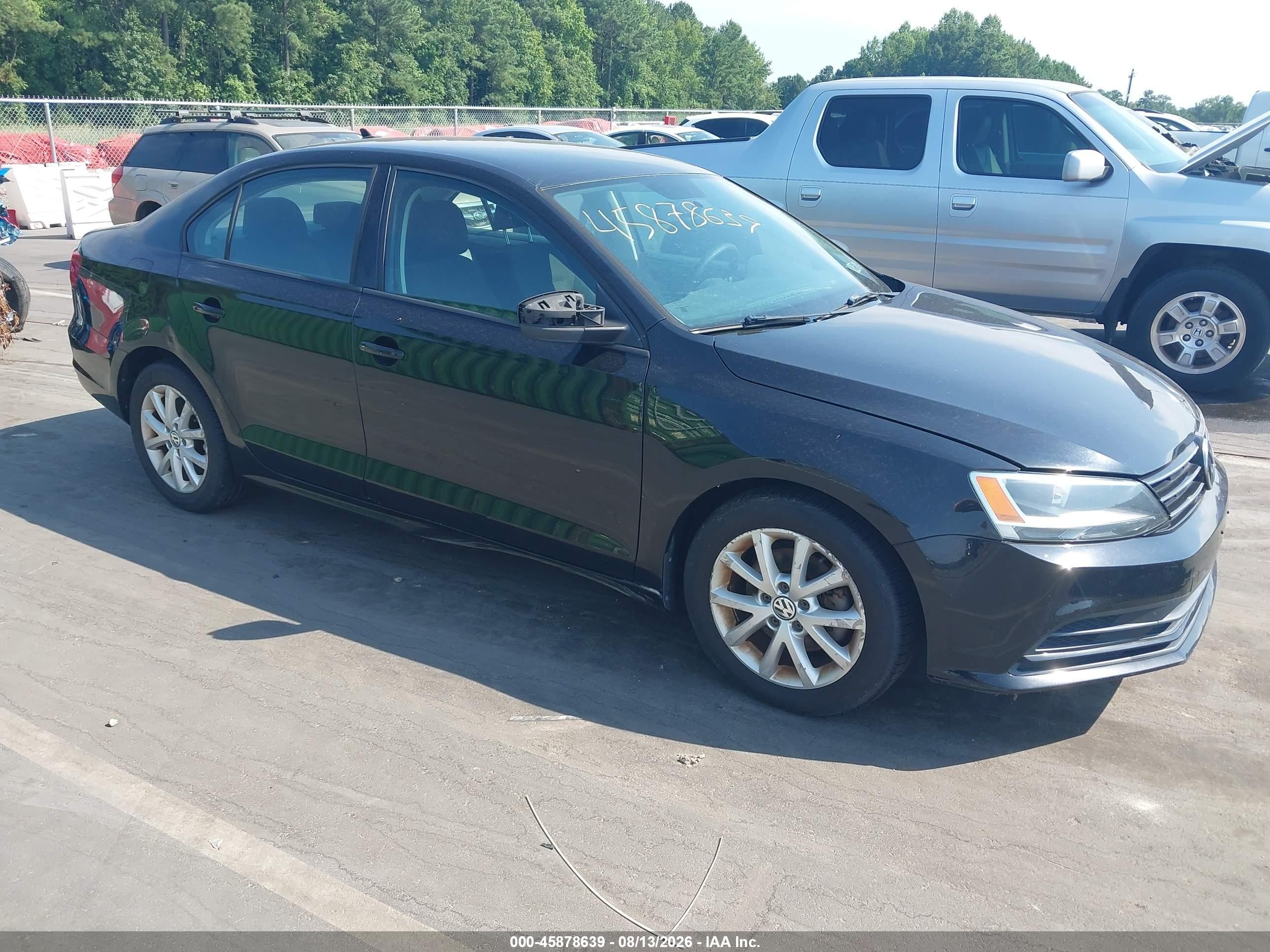 2015 Volkswagen Jetta 1.8t Se Black vin: 3VWD17AJ9FM228449