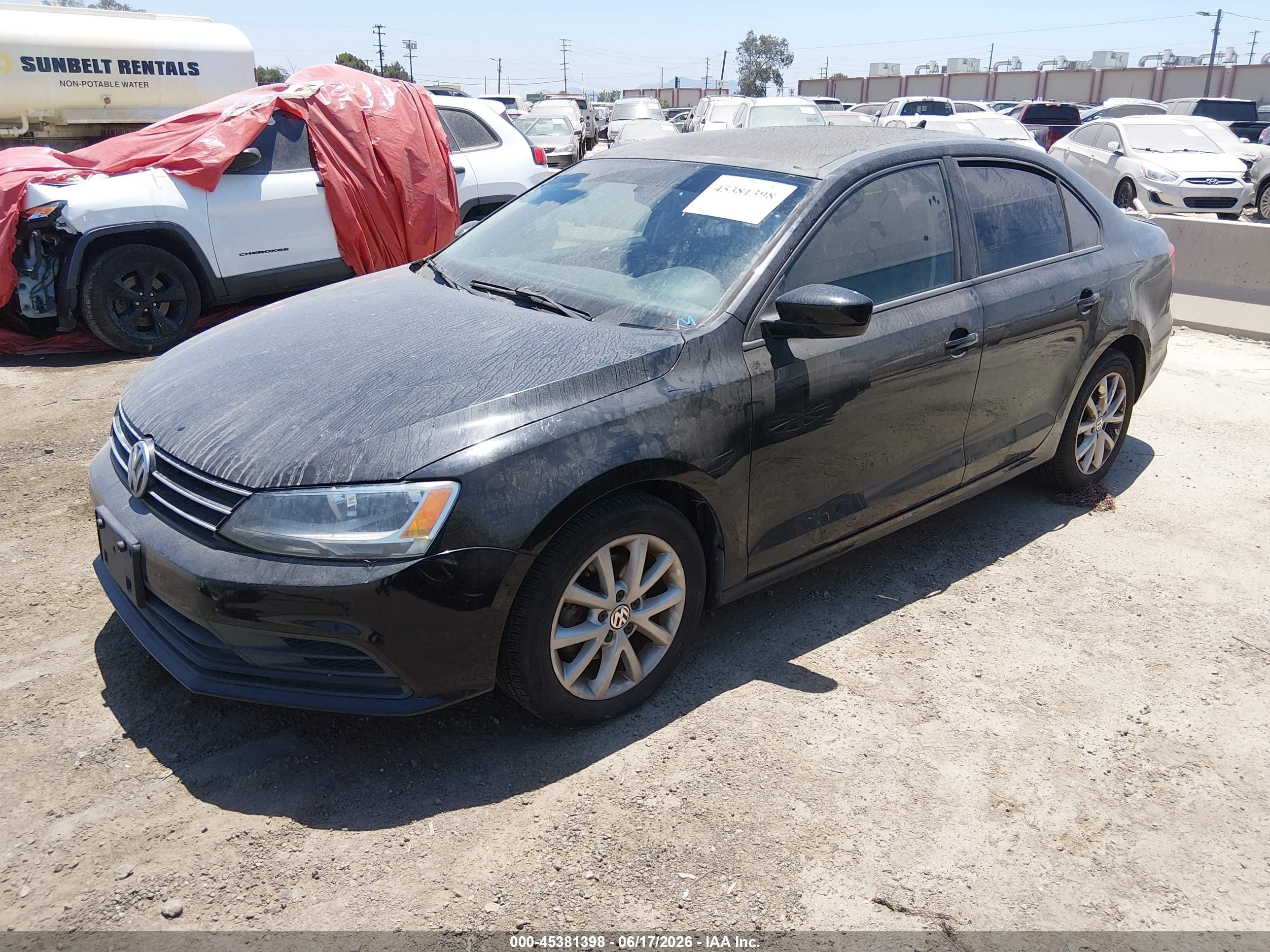 2015 Volkswagen Jetta 1.8t Se Black vin: 3VWD17AJ9FM259409