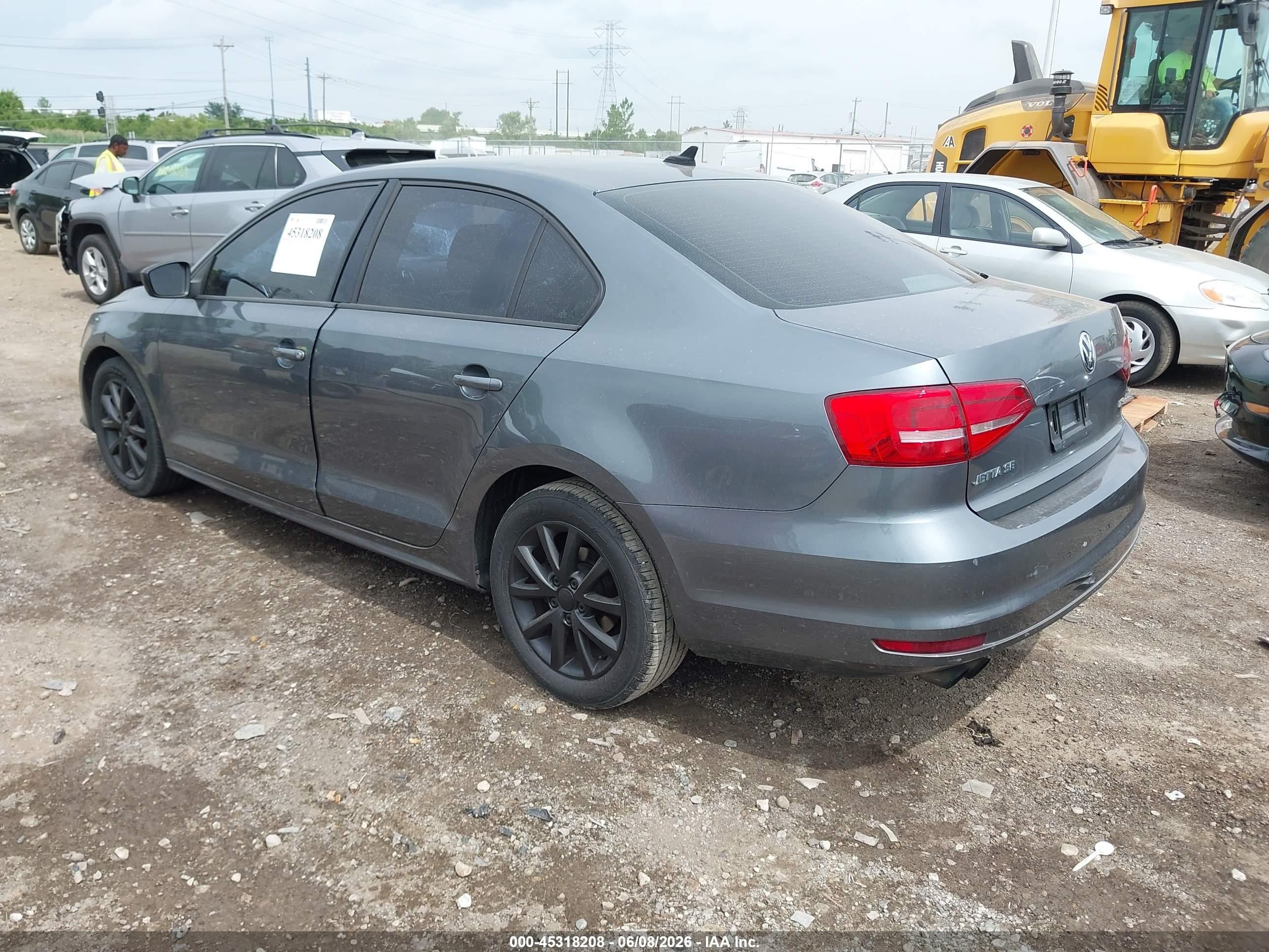 2015 Volkswagen Jetta 1.8t Se Gray vin: 3VWD17AJ9FM267428
