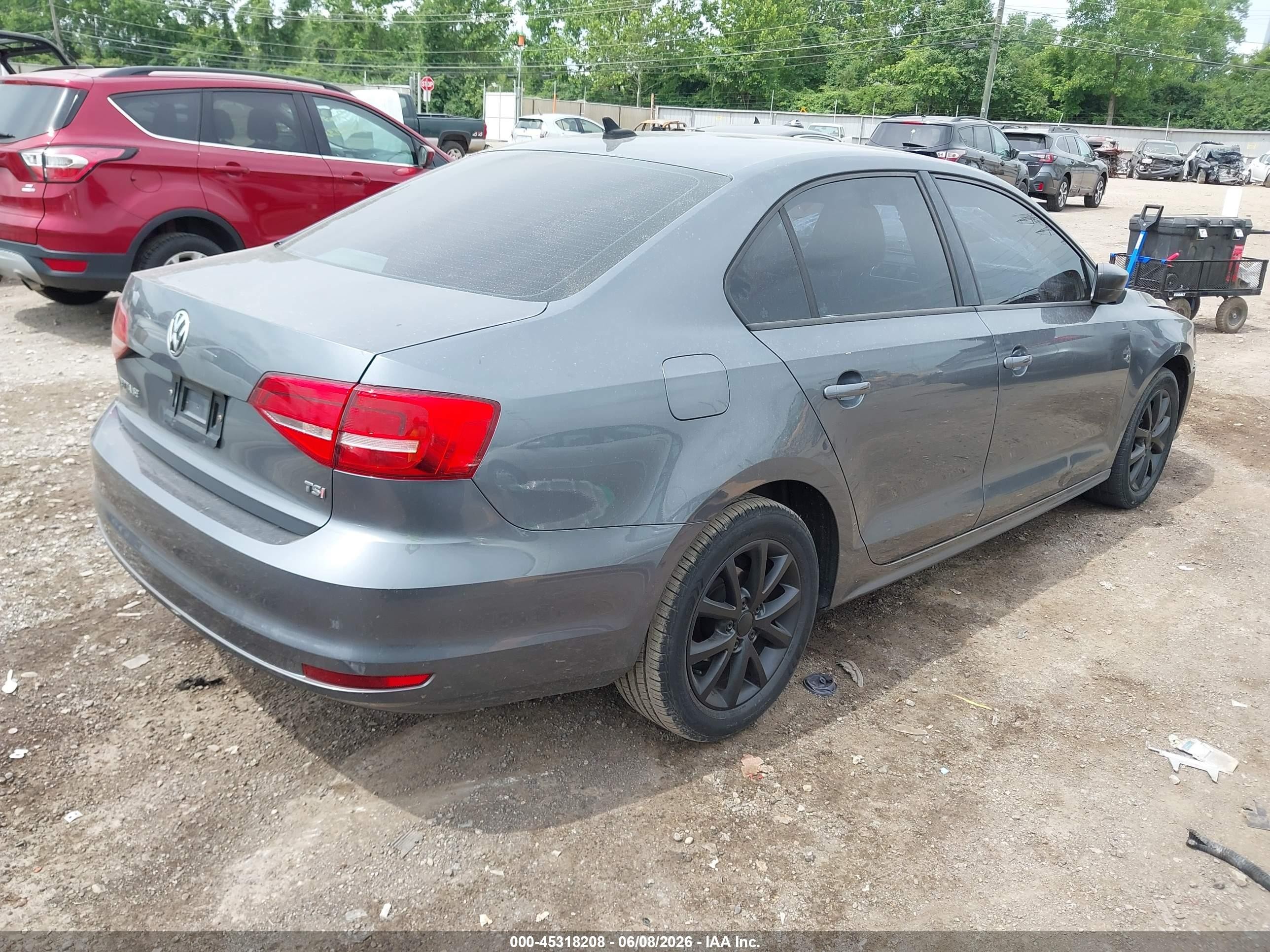 2015 Volkswagen Jetta 1.8t Se Gray vin: 3VWD17AJ9FM267428