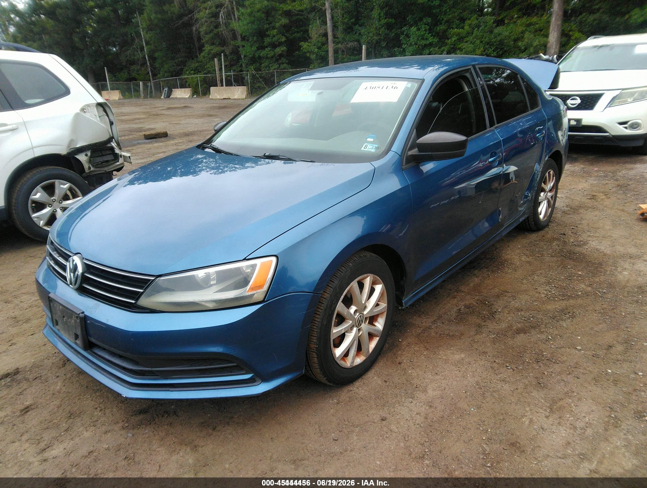2015 Volkswagen Jetta 1.8t Se Blue vin: 3VWD17AJ9FM318443