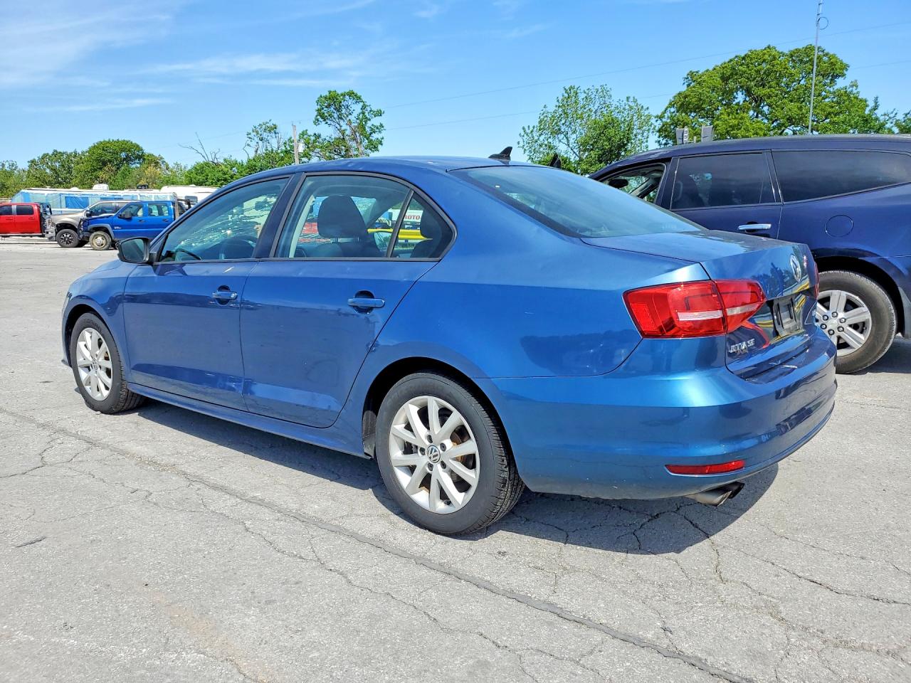 2015 Volkswagen Jetta Se Blue vin: 3VWD17AJ9FM320077