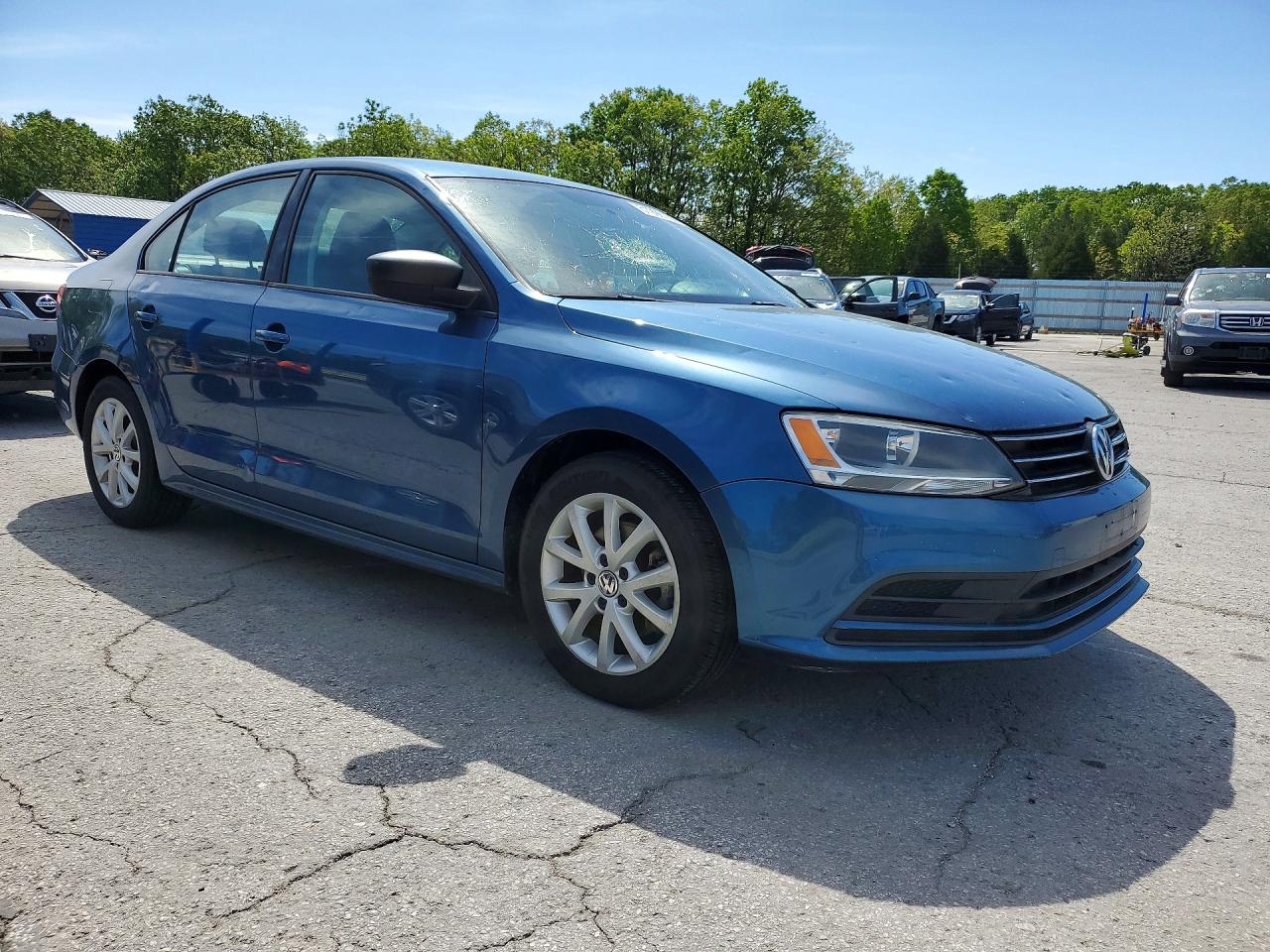 2015 Volkswagen Jetta Se Blue vin: 3VWD17AJ9FM320077
