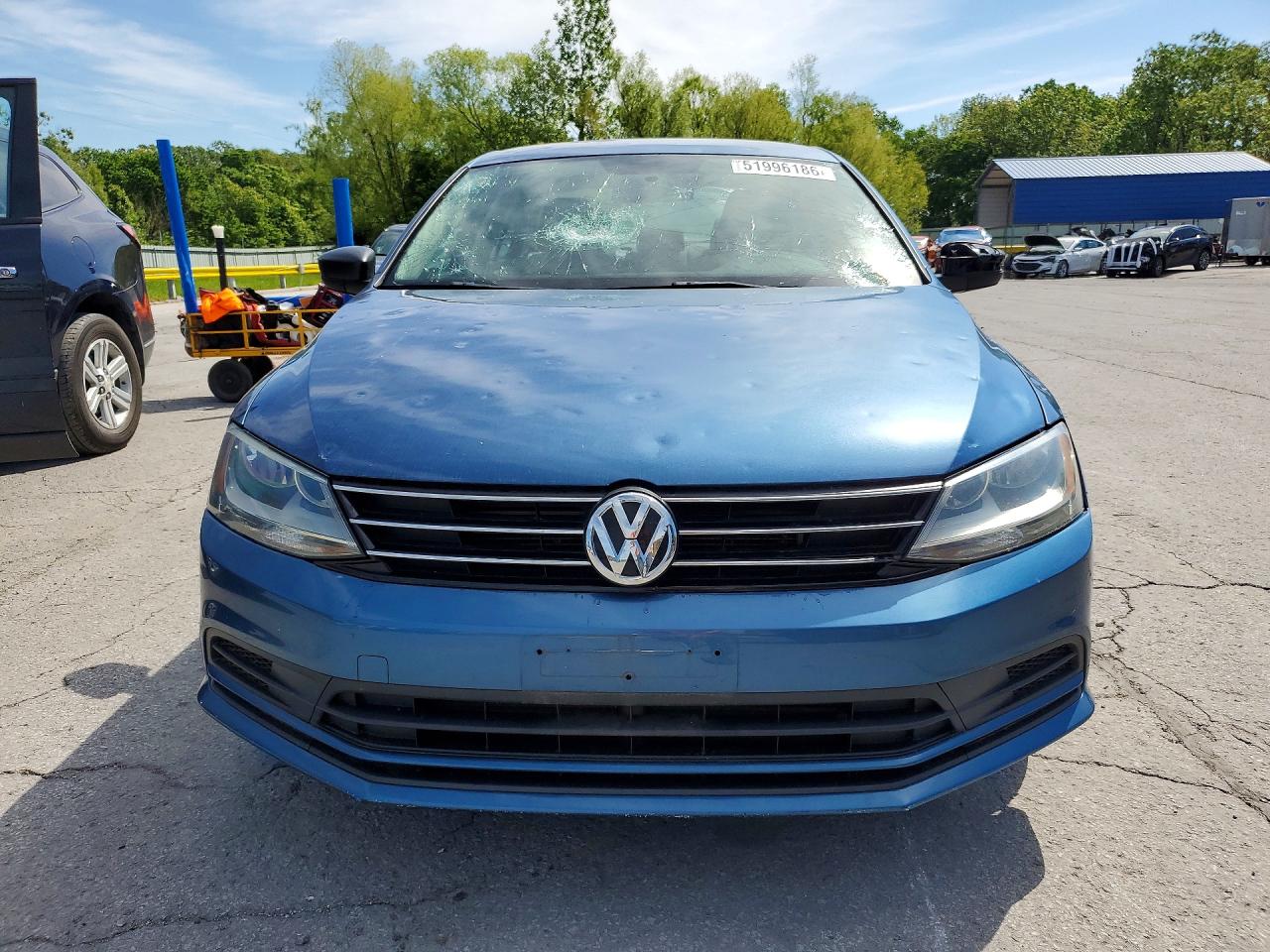 2015 Volkswagen Jetta Se Blue vin: 3VWD17AJ9FM320077
