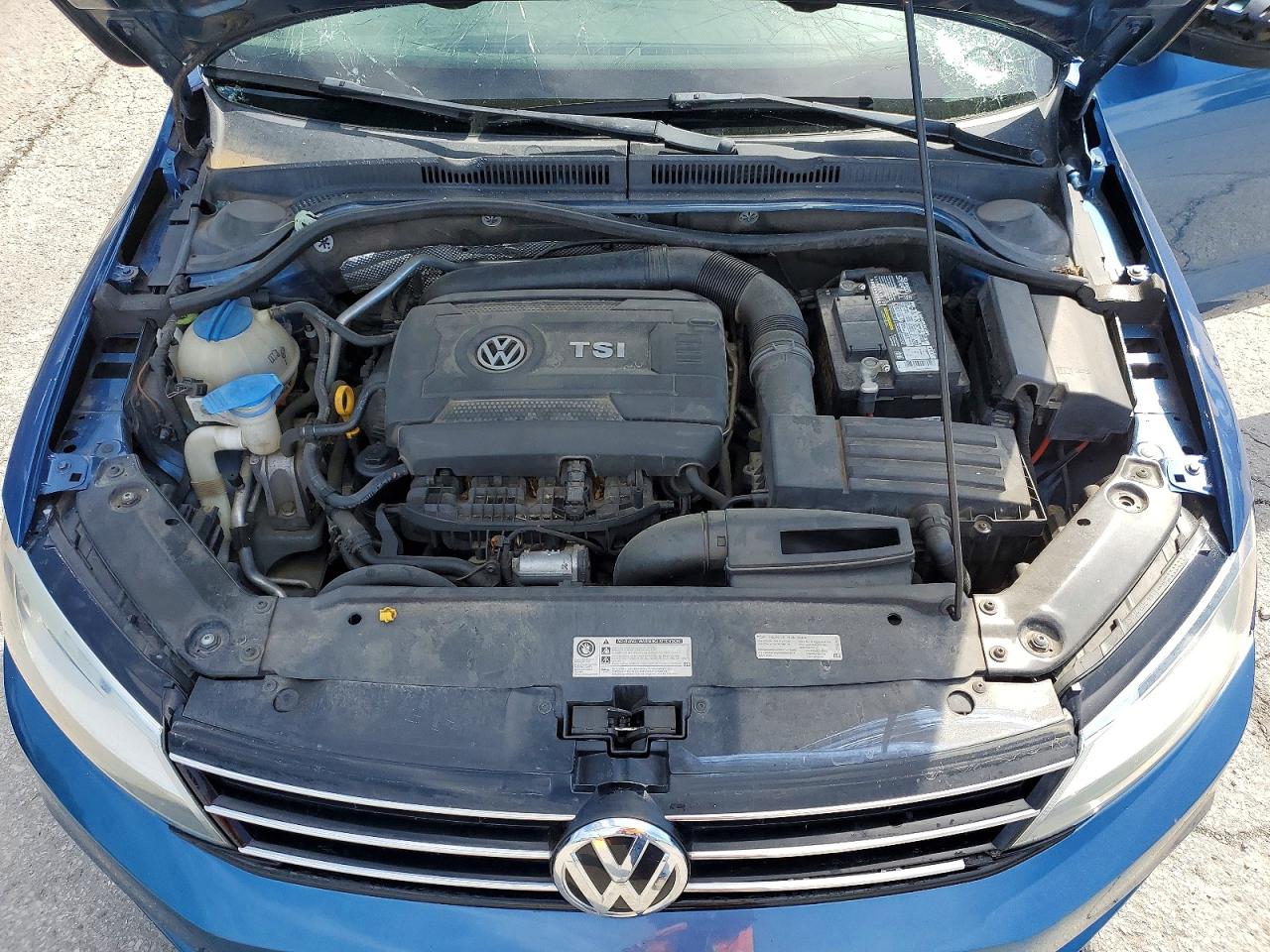 2015 Volkswagen Jetta Se Blue vin: 3VWD17AJ9FM320077