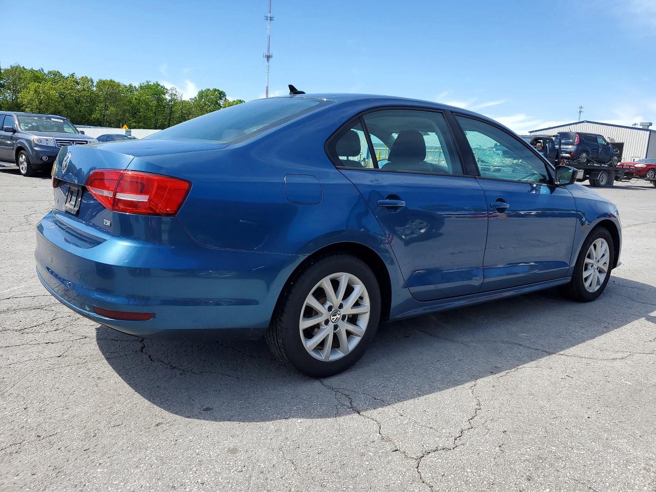 2015 Volkswagen Jetta Se Blue vin: 3VWD17AJ9FM320077