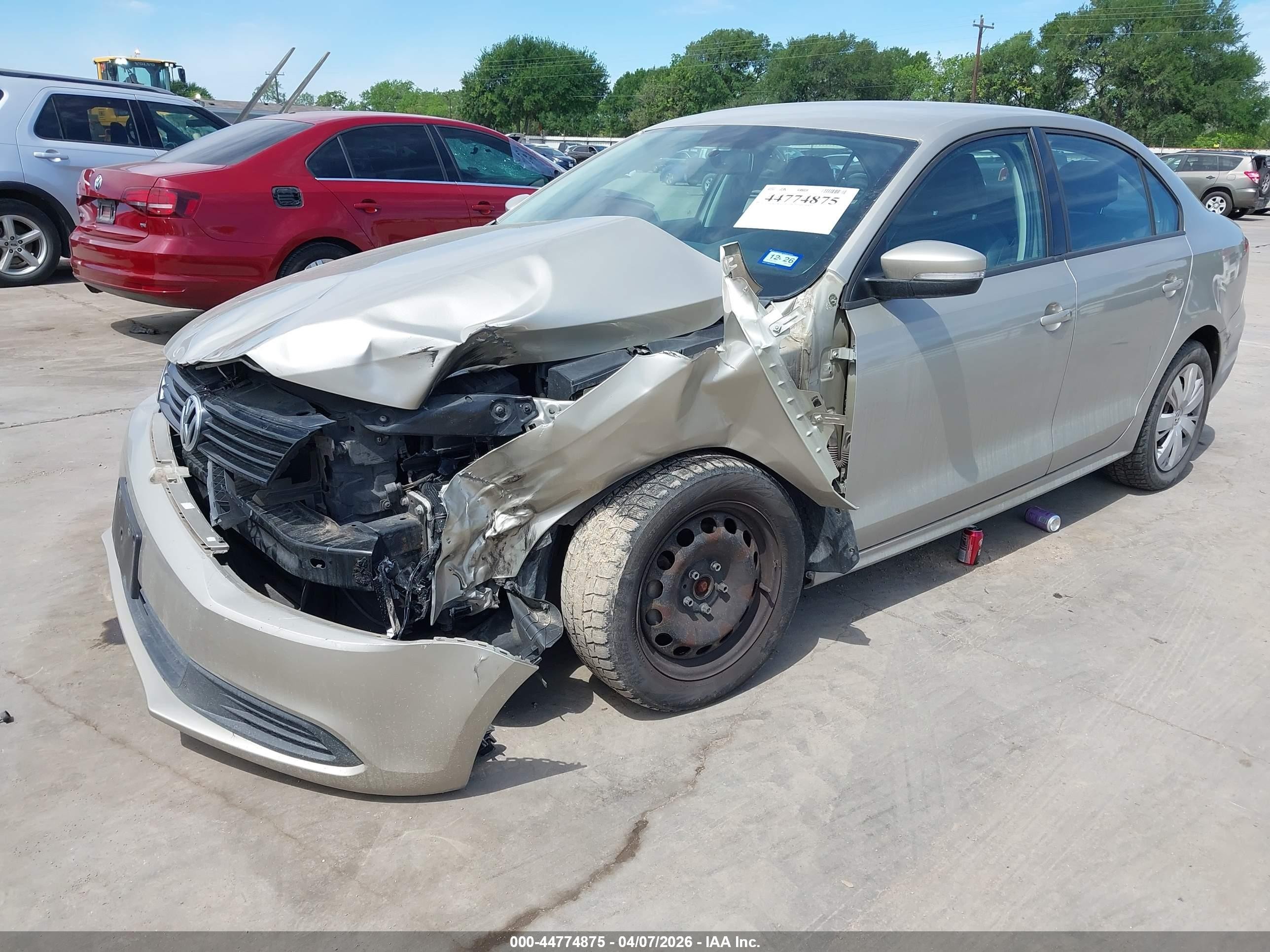 2014 Volkswagen Jetta 1.8t Se Gold vin: 3VWD17AJXEM314626