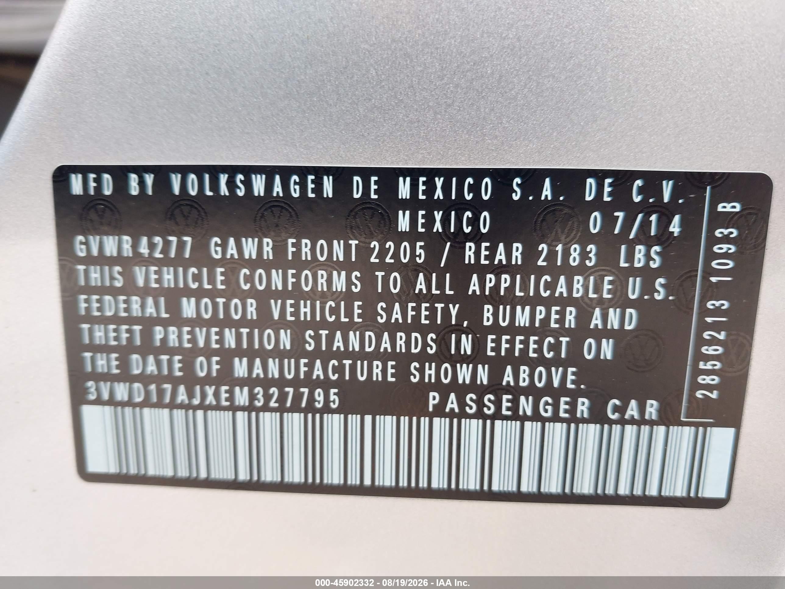 2014 Volkswagen Jetta 1.8t Se Silver vin: 3VWD17AJXEM327795