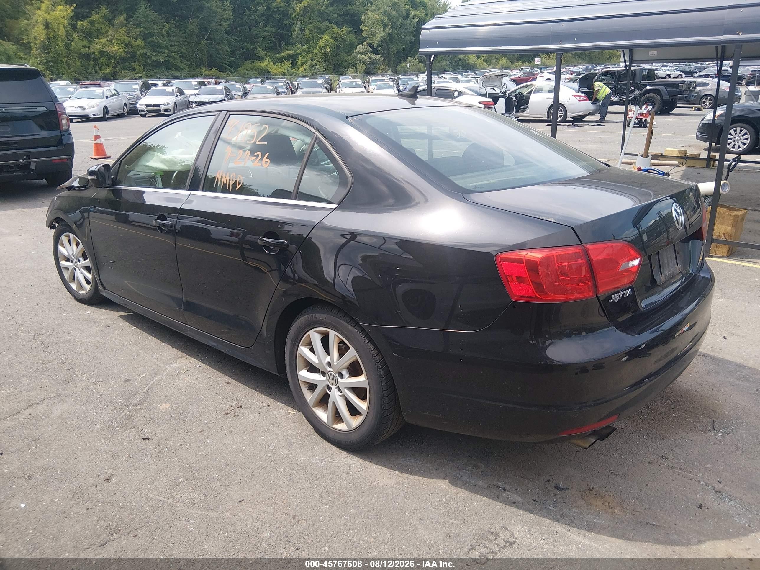 2014 Volkswagen Jetta 1.8t Se Black vin: 3VWD17AJXEM353135