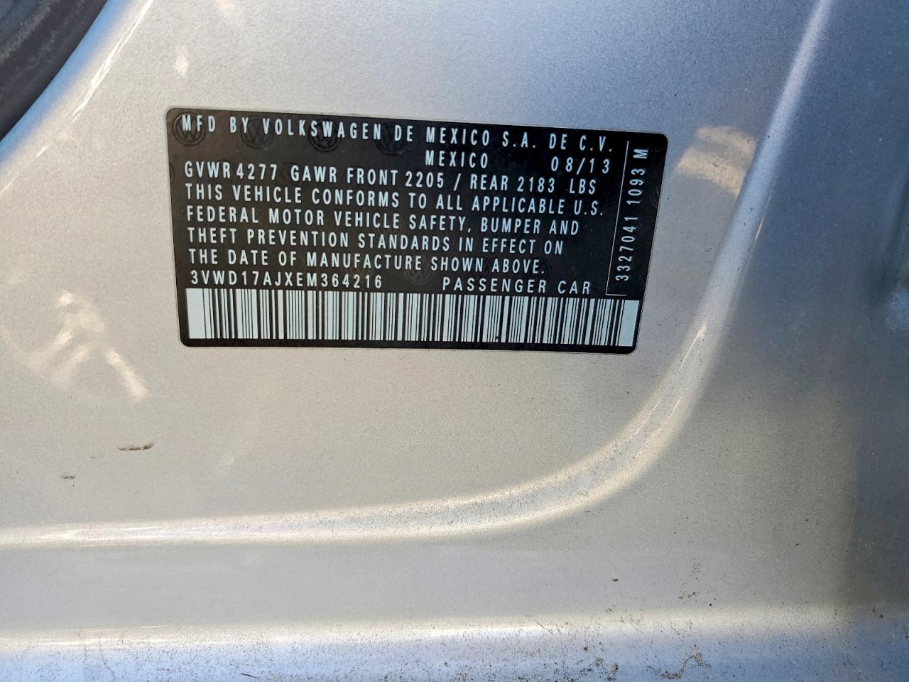 2014 Volkswagen Jetta Se Серебряный vin: 3VWD17AJXEM364216