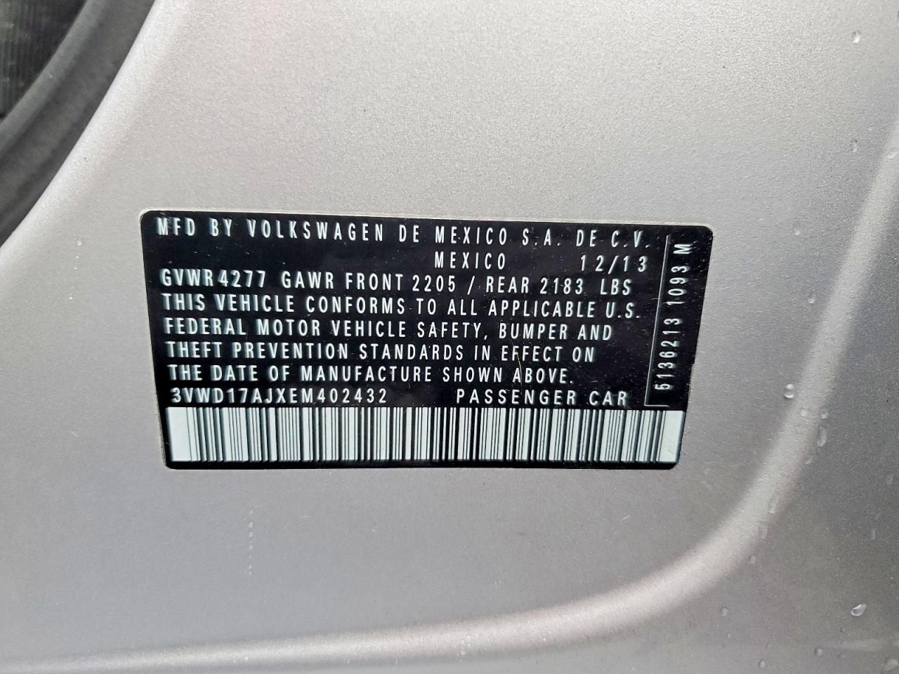 2014 Volkswagen Jetta Se Серебряный vin: 3VWD17AJXEM402432