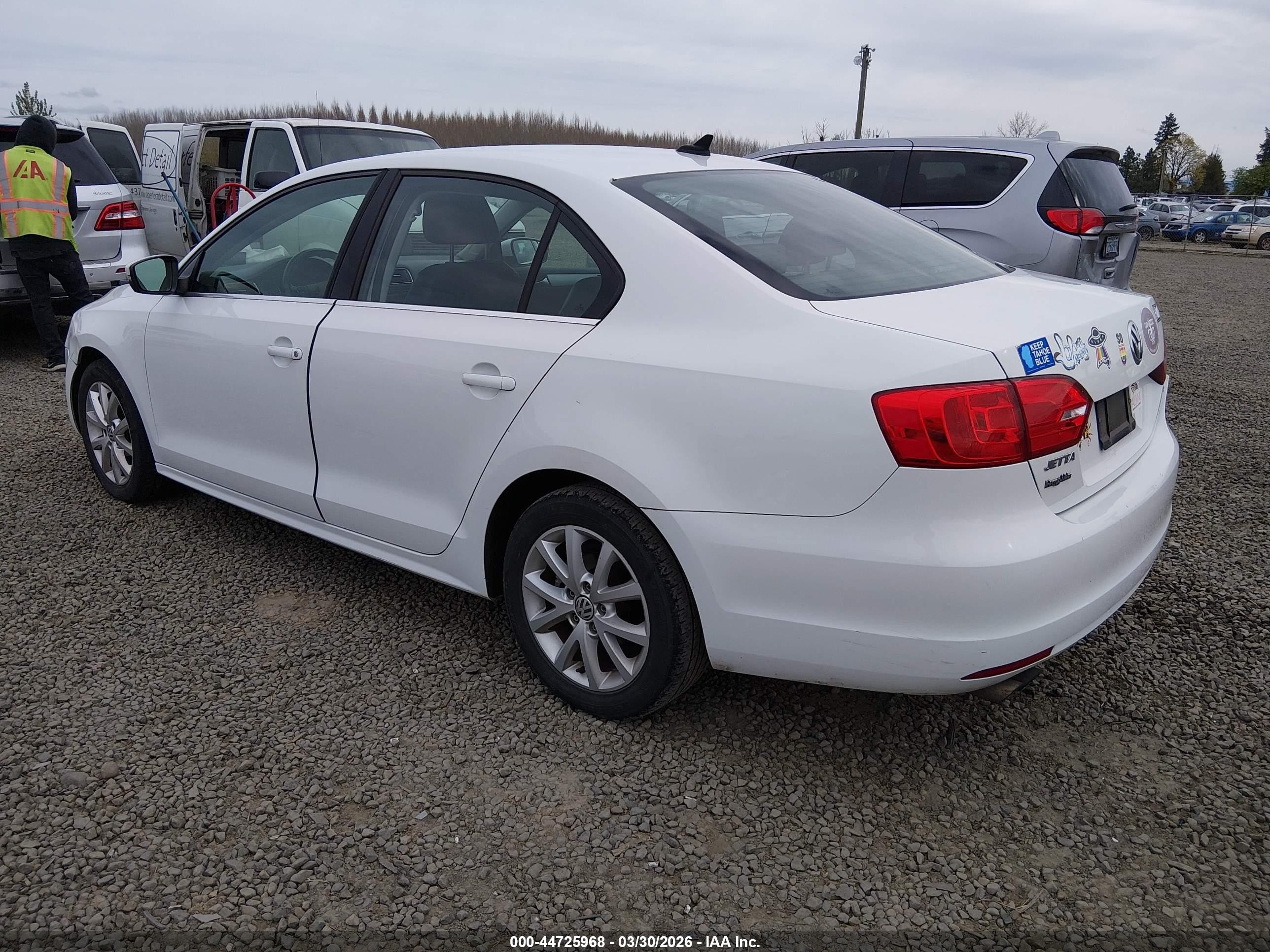 2014 Volkswagen Jetta 1.8t Se White vin: 3VWD17AJXEM417643