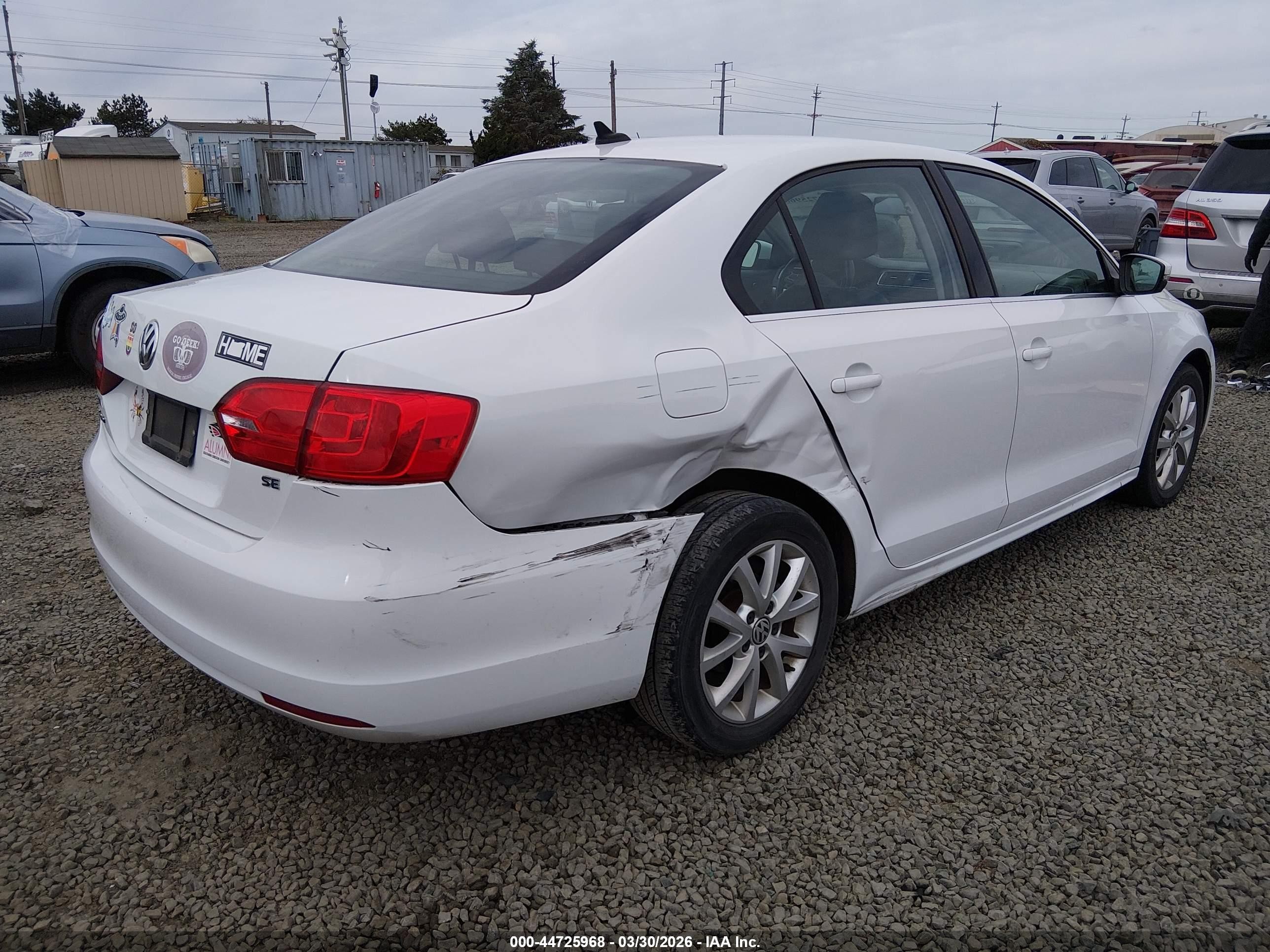 2014 Volkswagen Jetta 1.8t Se White vin: 3VWD17AJXEM417643
