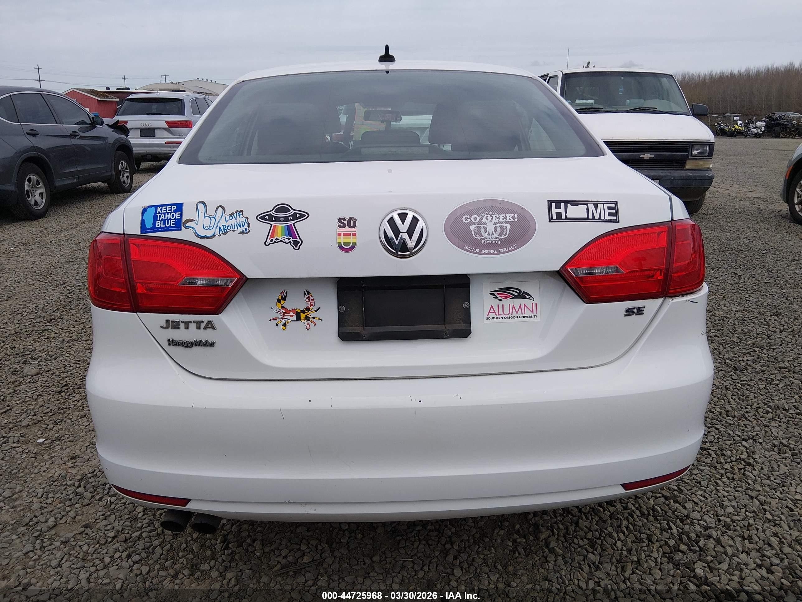 2014 Volkswagen Jetta 1.8t Se White vin: 3VWD17AJXEM417643