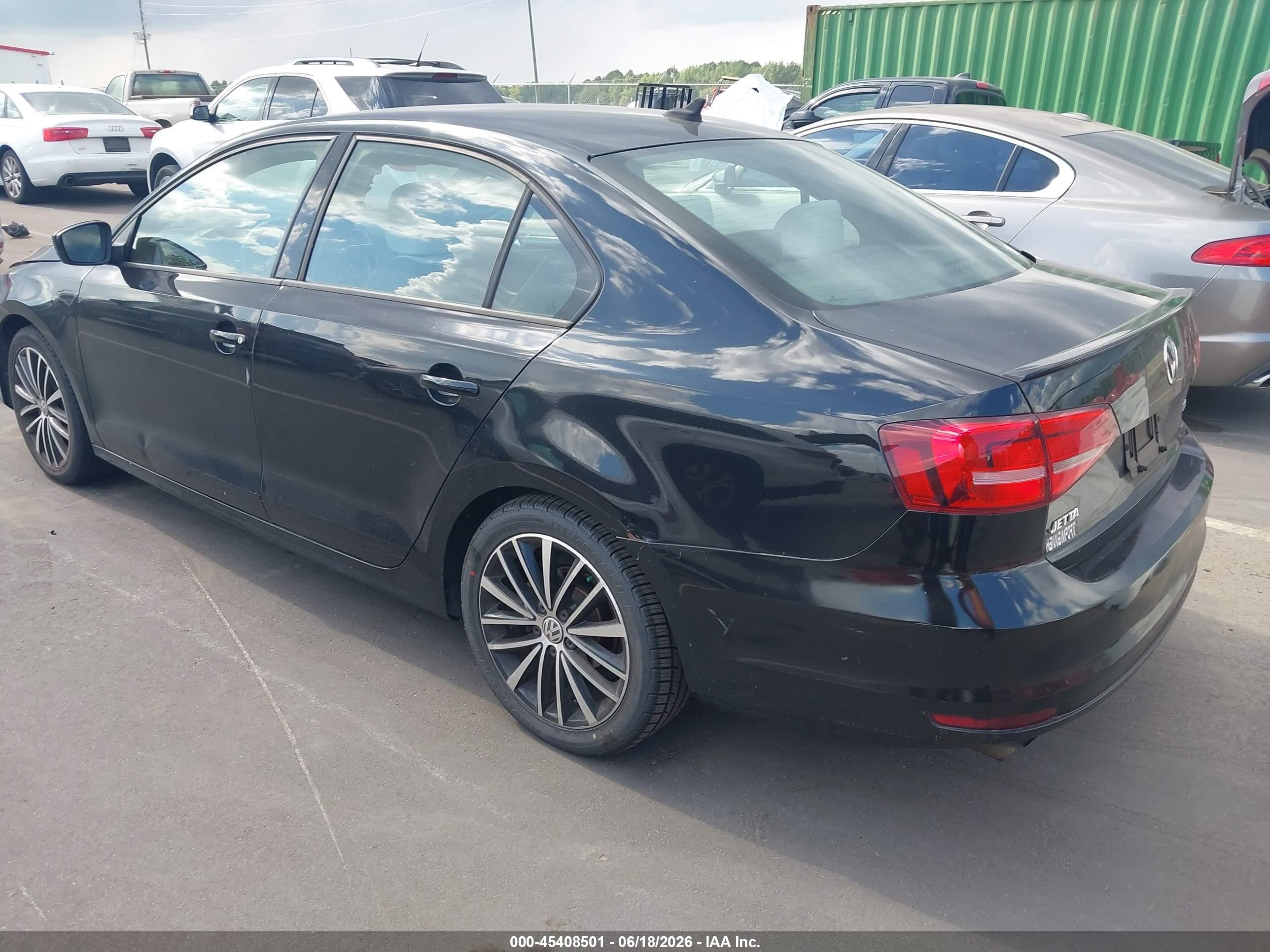 2015 Volkswagen Jetta 1.8t Sport Black vin: 3VWD17AJXFM203642