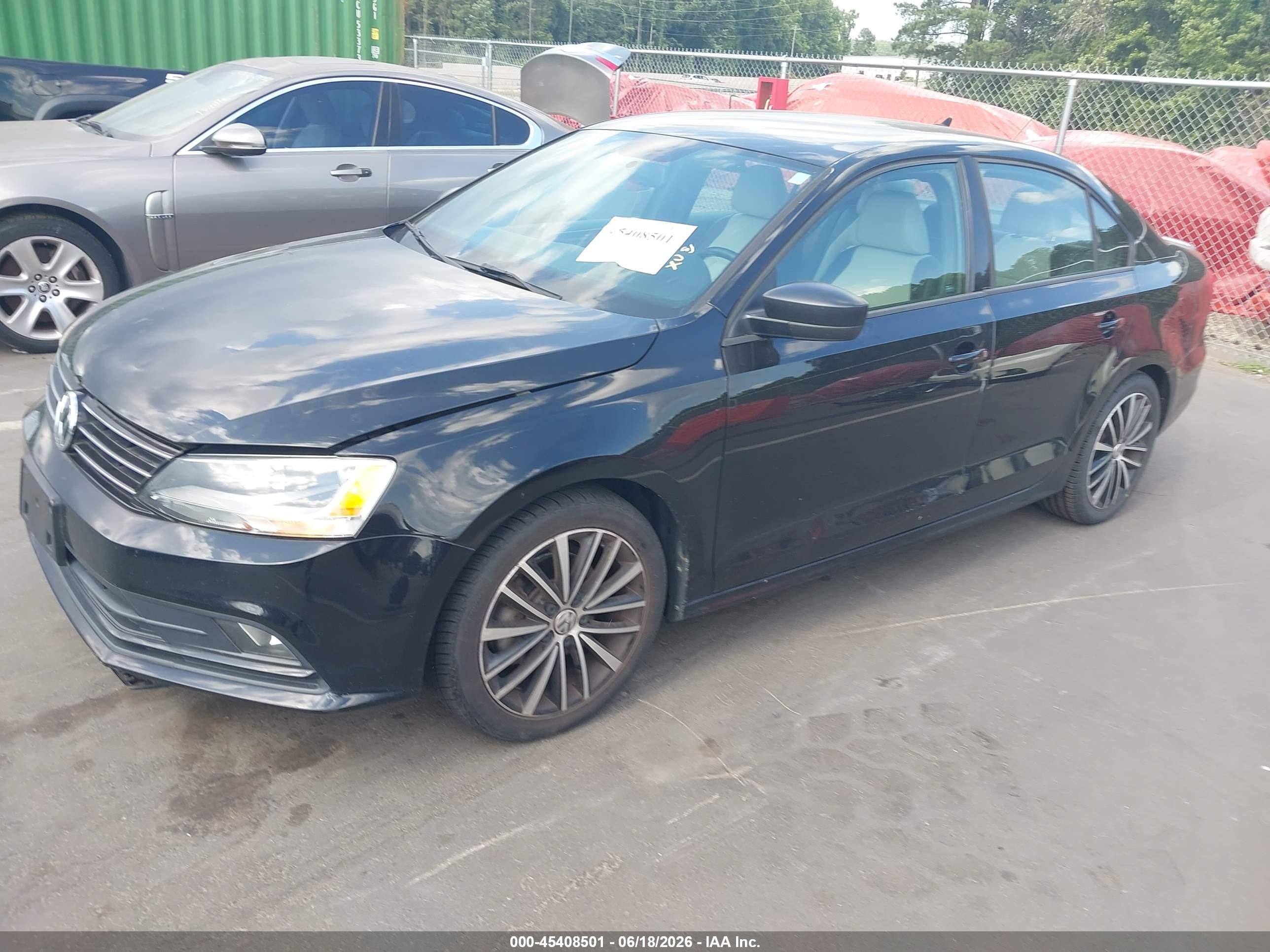 2015 Volkswagen Jetta 1.8t Sport Black vin: 3VWD17AJXFM203642