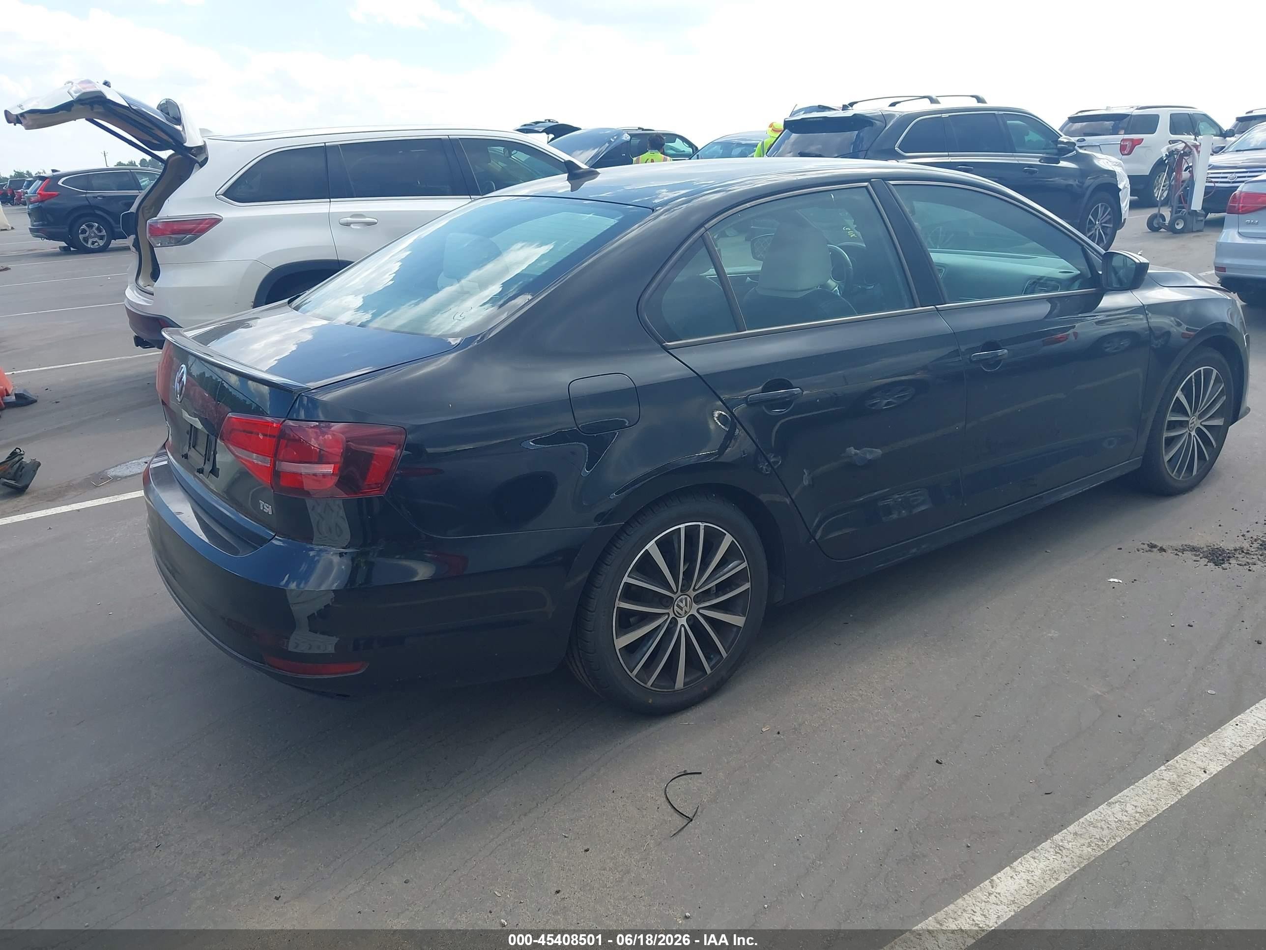2015 Volkswagen Jetta 1.8t Sport Black vin: 3VWD17AJXFM203642