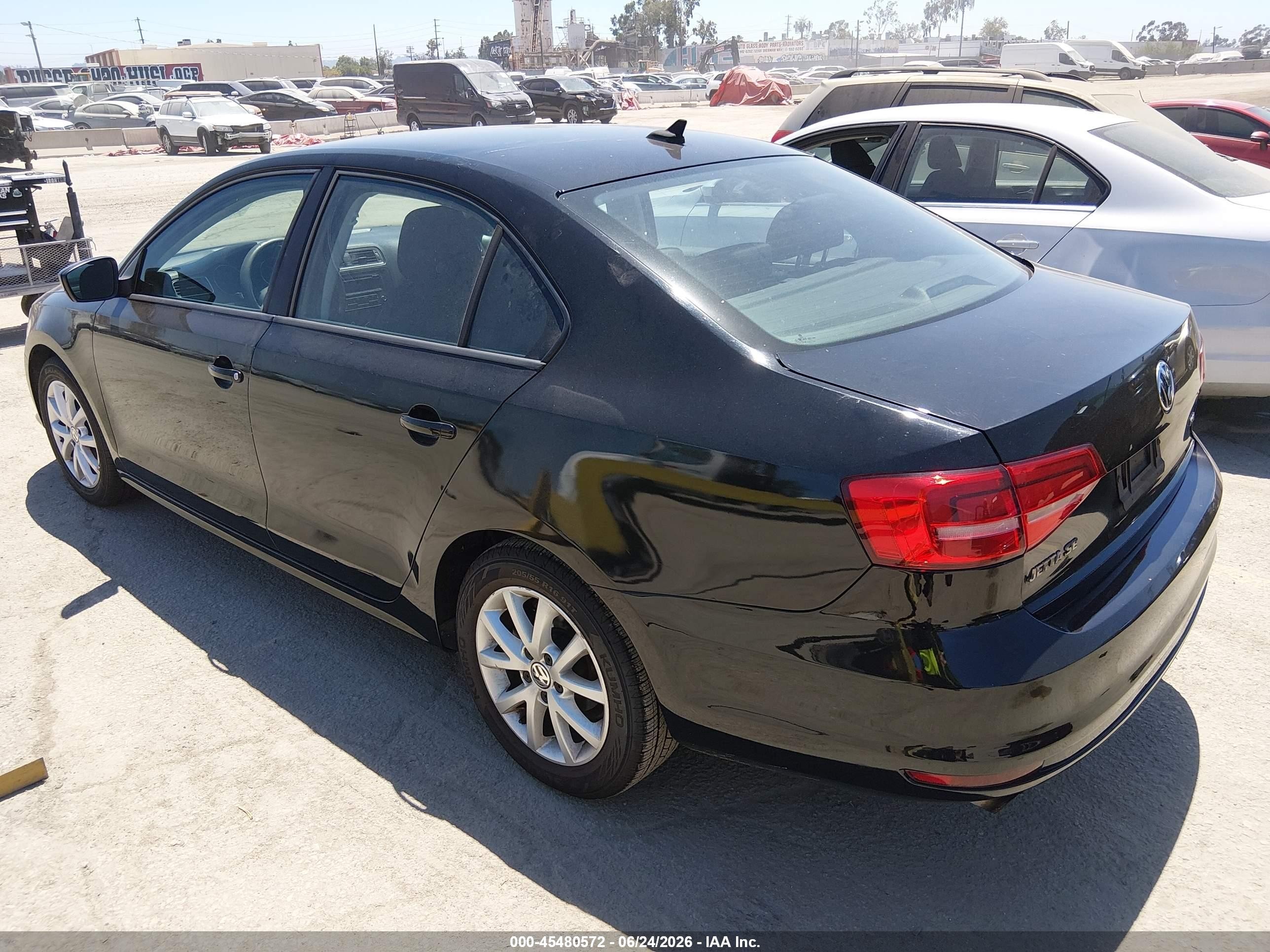 2015 Volkswagen Jetta 1.8t Se Black vin: 3VWD17AJXFM218545