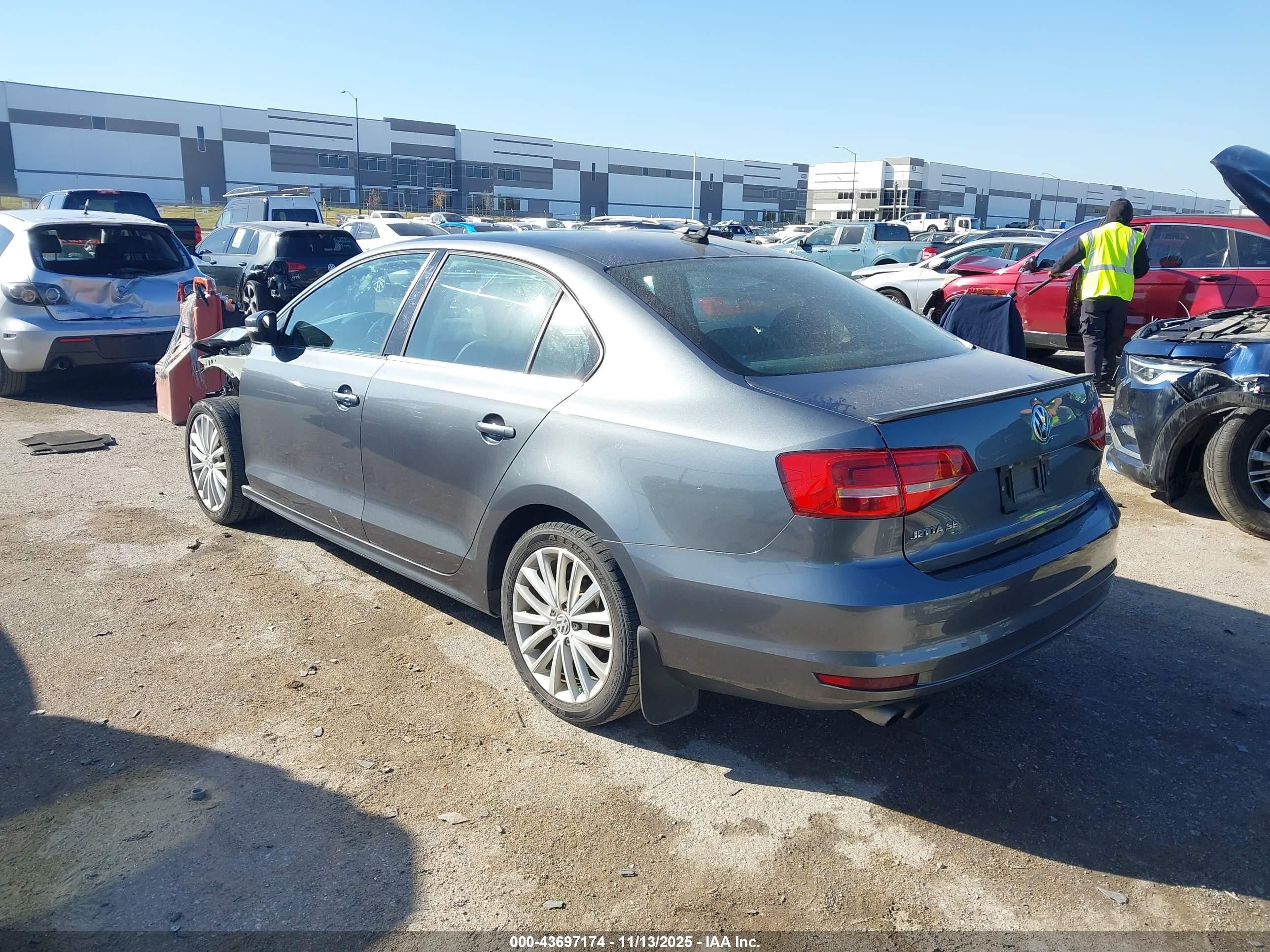 2015 Volkswagen Jetta 1.8t Se Gray vin: 3VWD17AJXFM236057