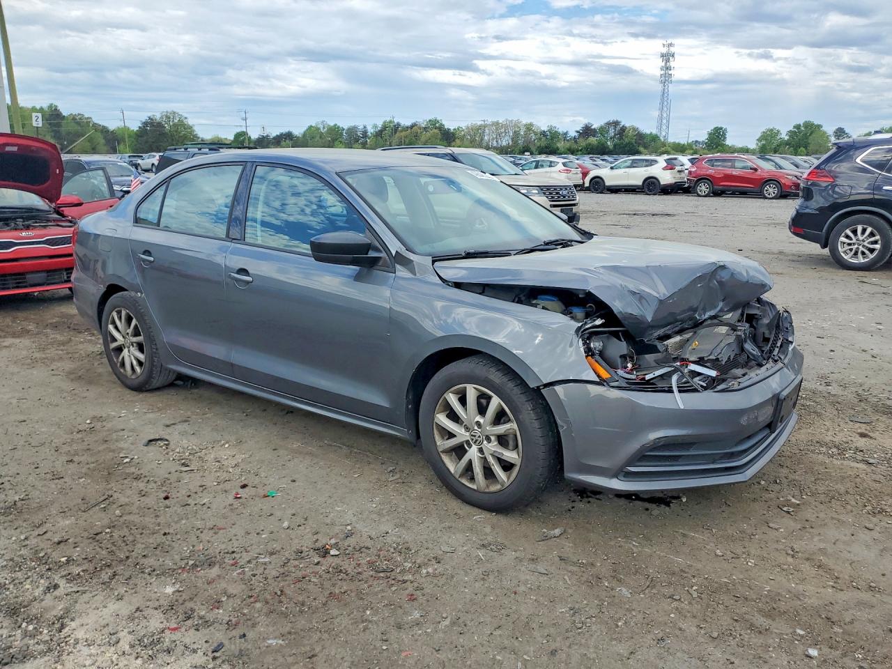 2015 Volkswagen Jetta Se Gray vin: 3VWD17AJXFM250721