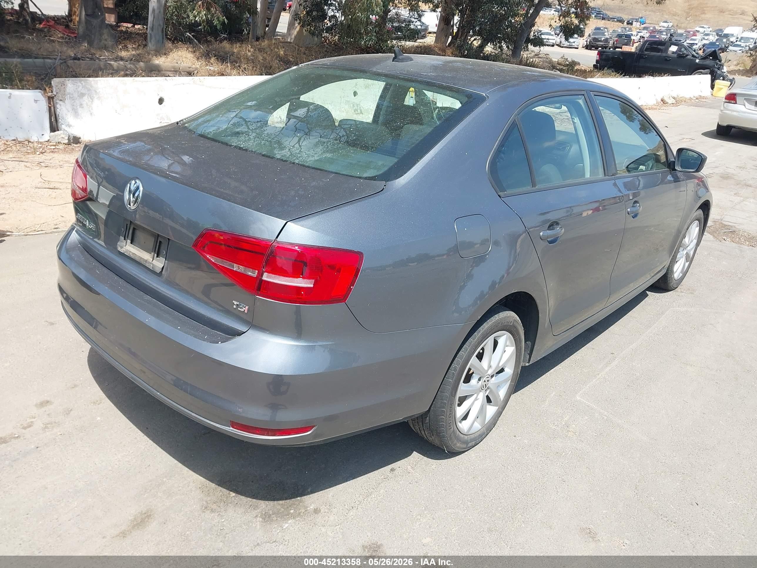 2015 Volkswagen Jetta 1.8t Se Gray vin: 3VWD17AJXFM260519