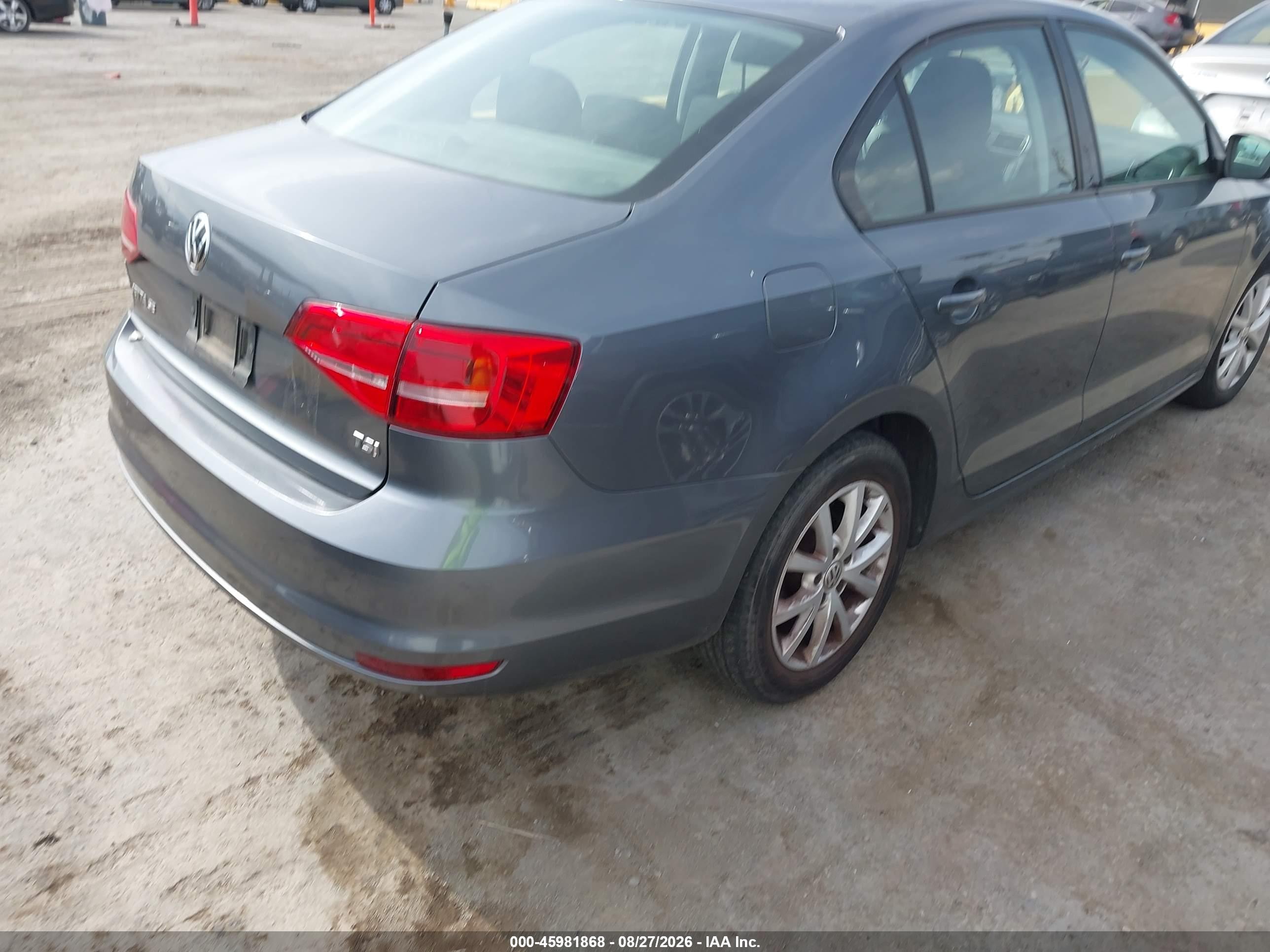 2015 Volkswagen Jetta 1.8t Se Gray vin: 3VWD17AJXFM299871