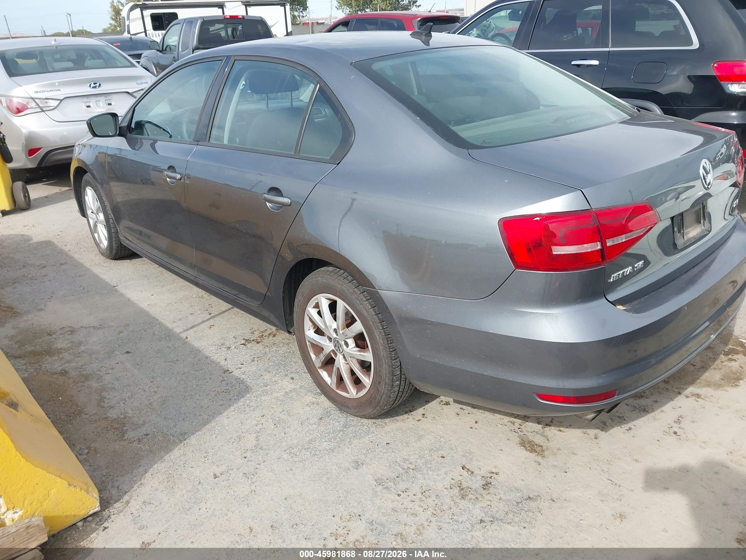 2015 Volkswagen Jetta 1.8t Se Gray vin: 3VWD17AJXFM299871