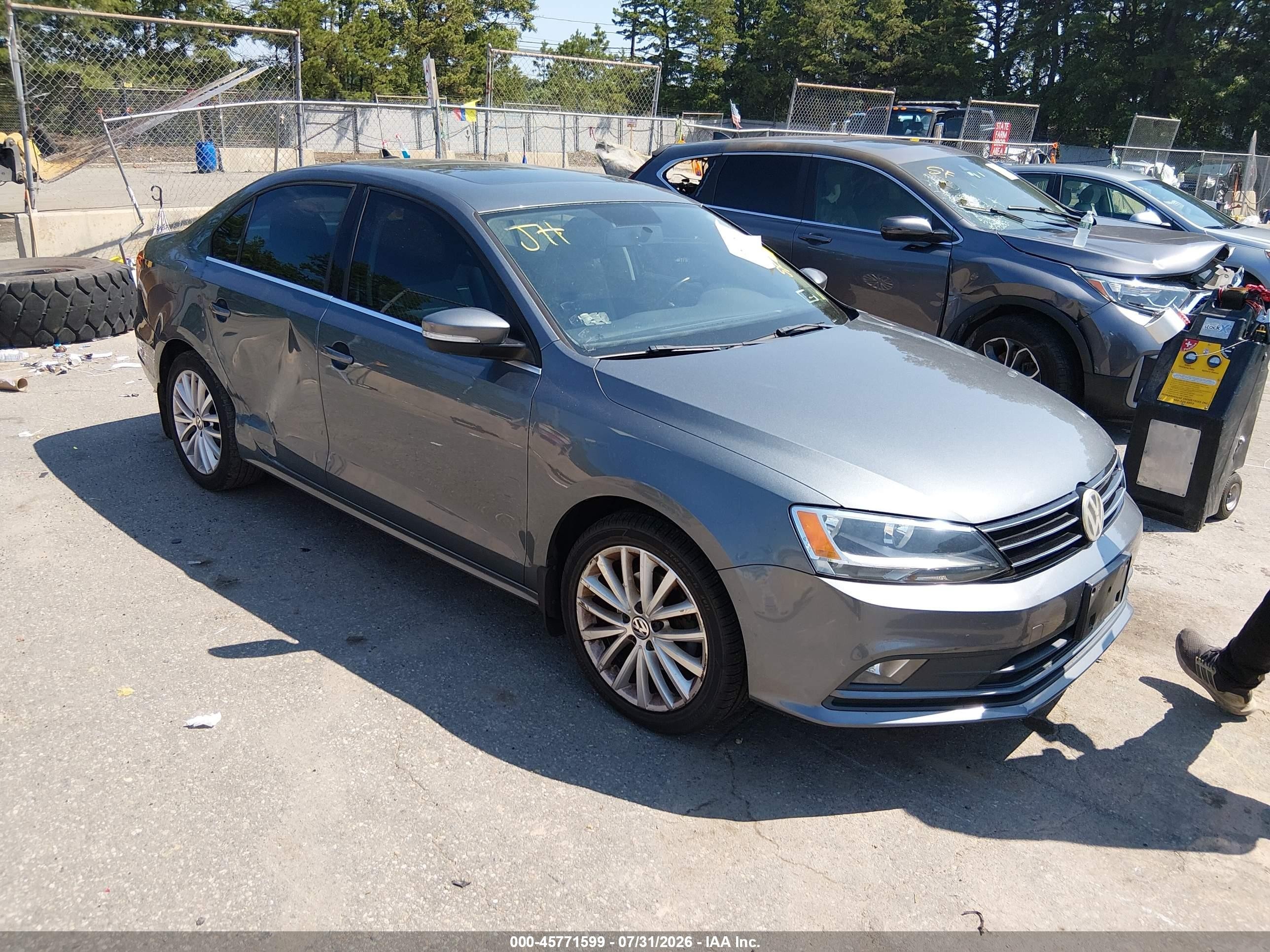 2015 Volkswagen Jetta 1.8t Se Gray vin: 3VWD17AJXFM316815
