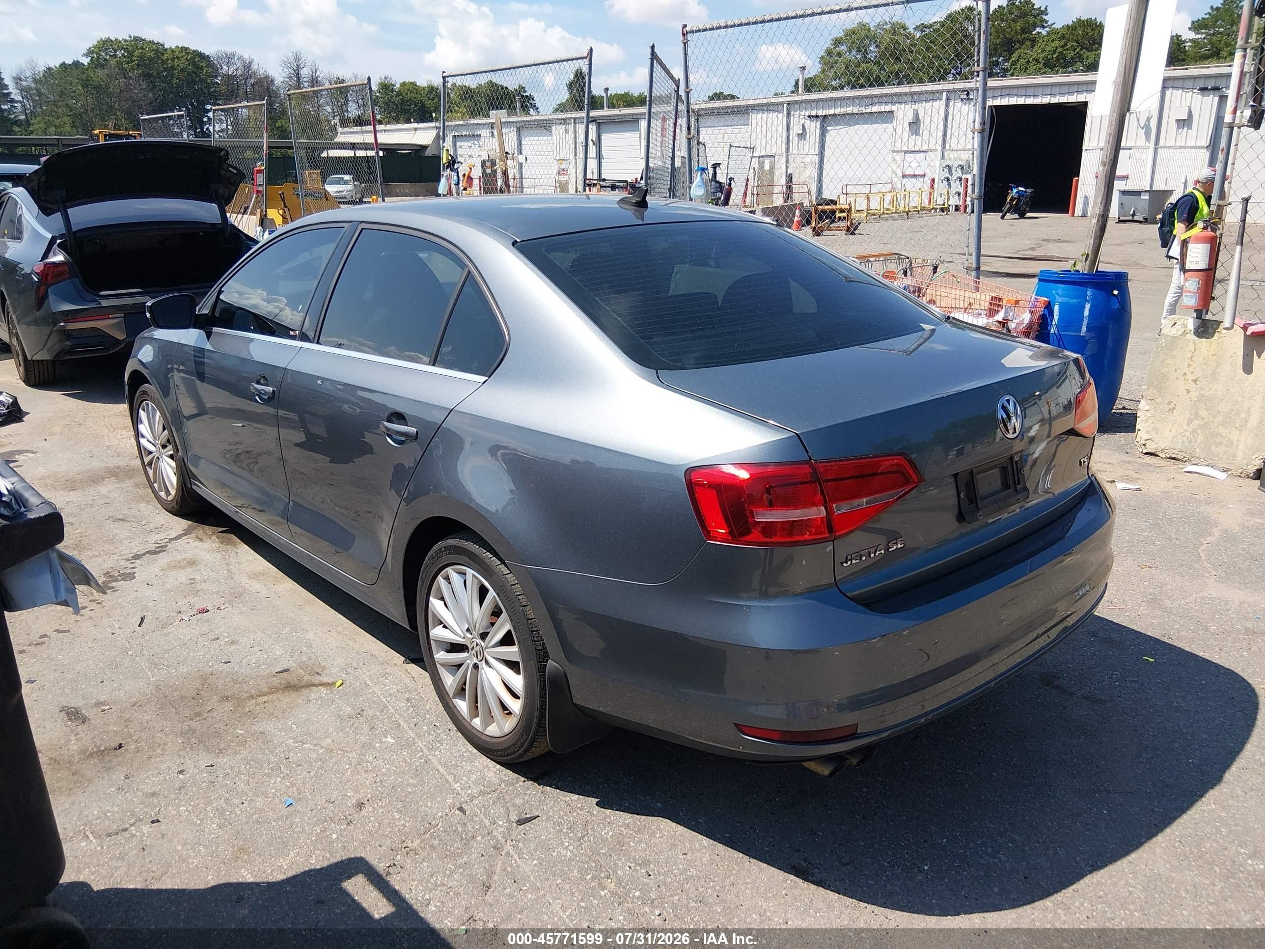 2015 Volkswagen Jetta 1.8t Se Серый vin: 3VWD17AJXFM316815