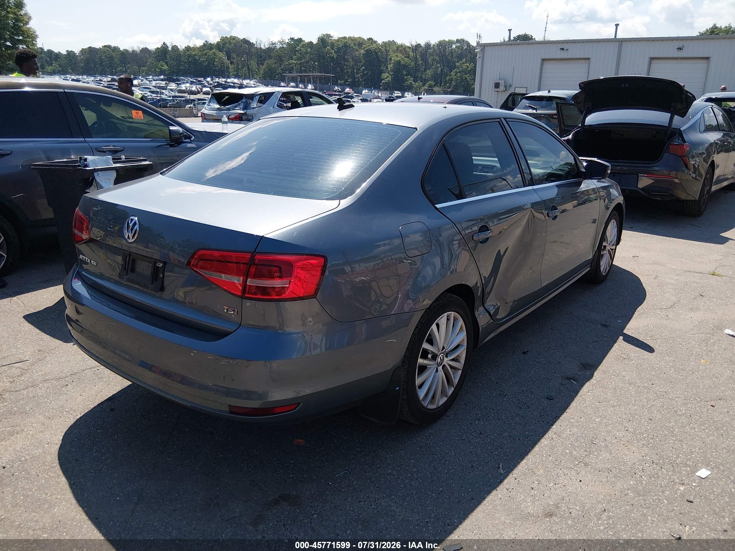 2015 Volkswagen Jetta 1.8t Se Серый vin: 3VWD17AJXFM316815