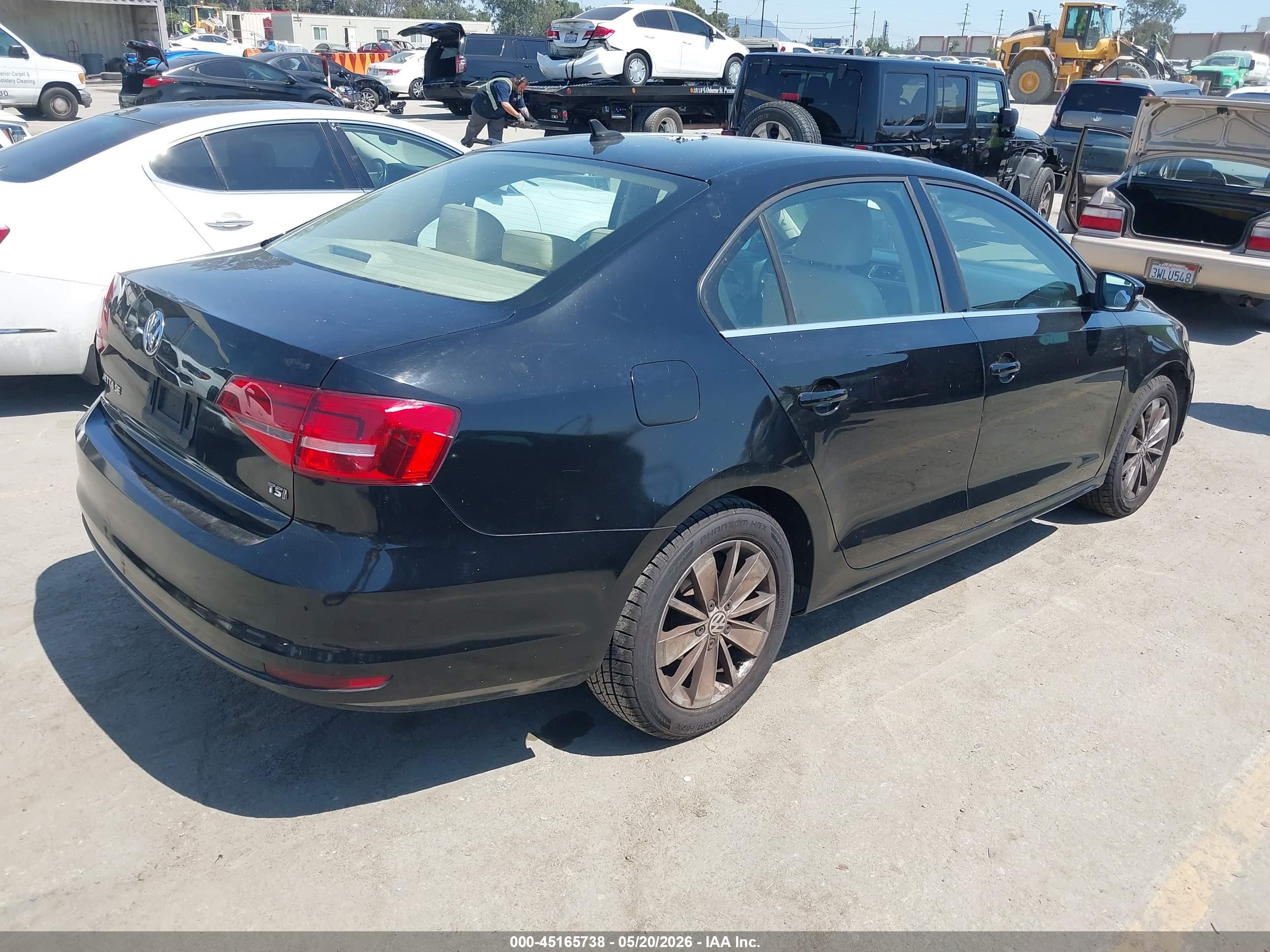 2015 Volkswagen Jetta 1.8t Se Black vin: 3VWD17AJXFM357204