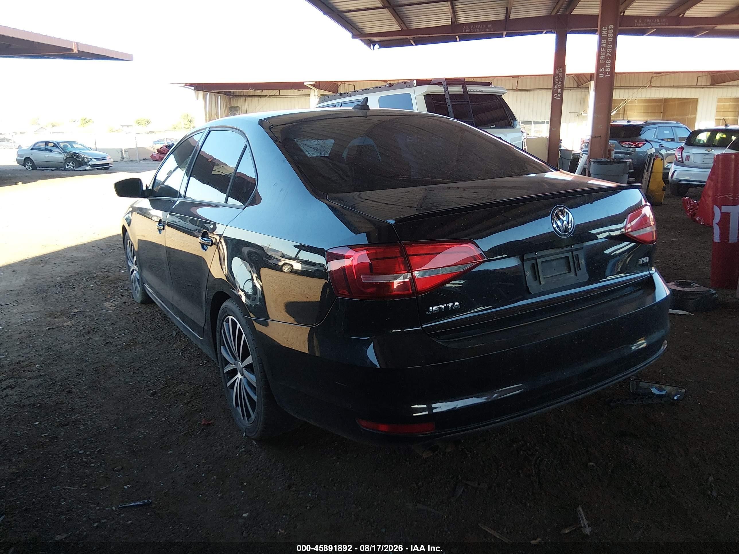 2015 Volkswagen Jetta 1.8t Sport Black vin: 3VWD17AJXFM428045
