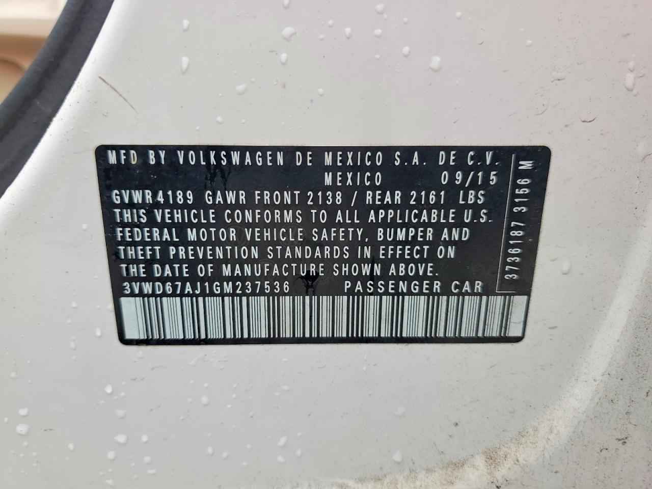 2016 Volkswagen Jetta Se White vin: 3VWD67AJ1GM237536