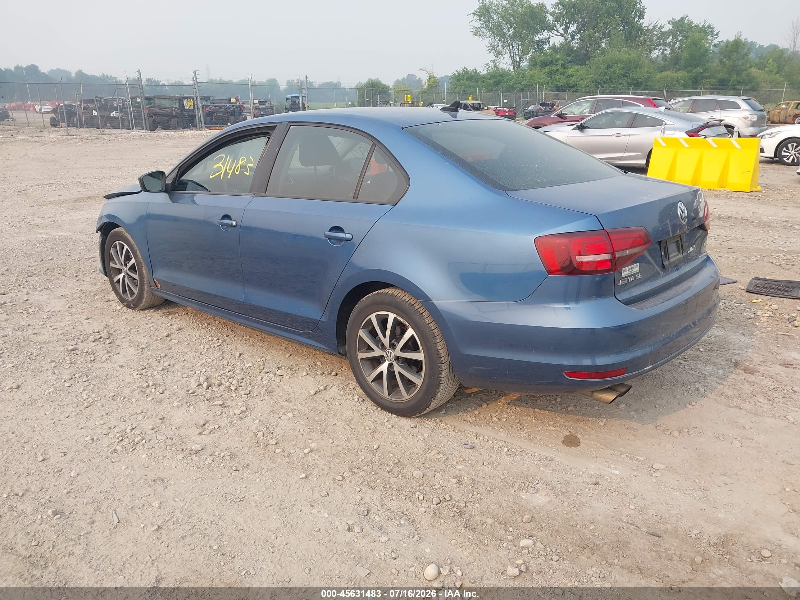 2016 Volkswagen Jetta 1.4t Se Blue vin: 3VWD67AJ2GM217702